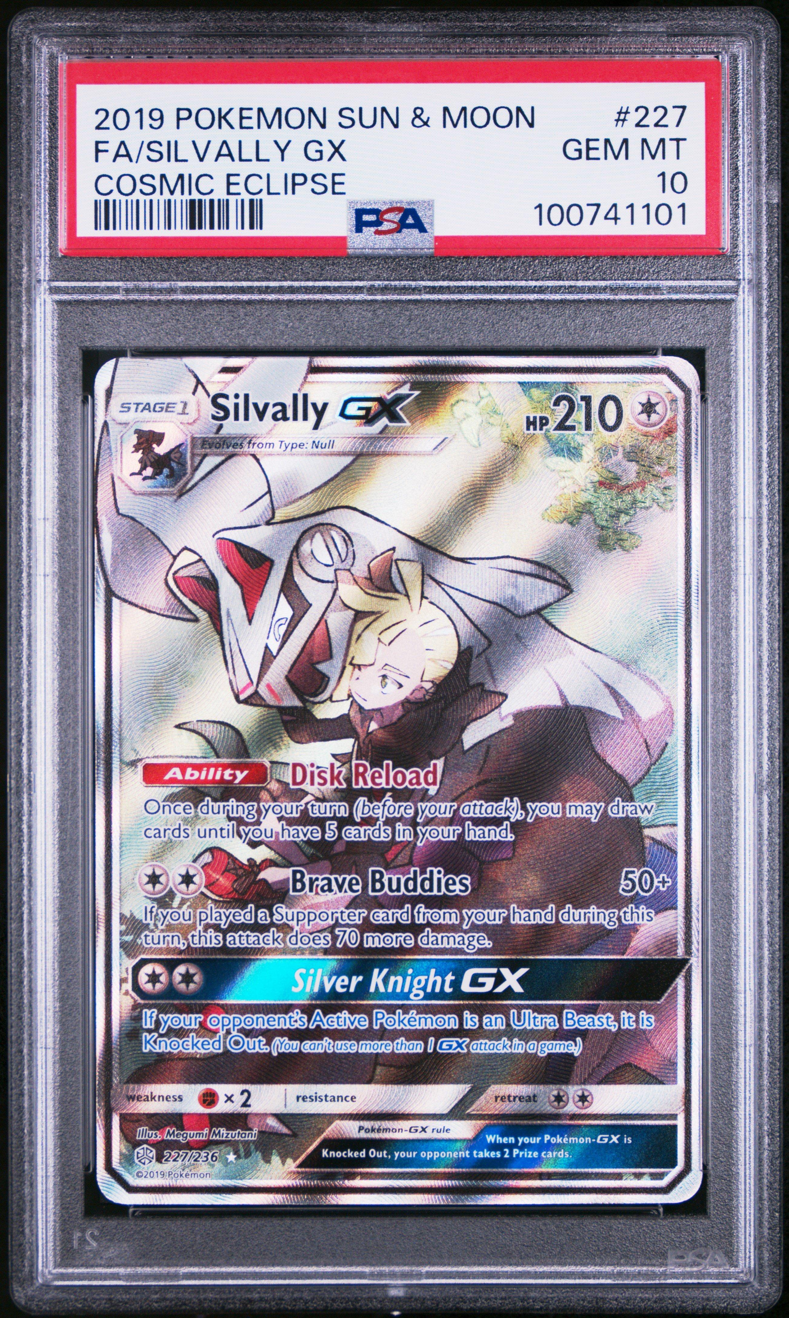 2019 Pokemon Sun & Moon Cosmic Eclipse 227 Full Art/silvally Gx PSA