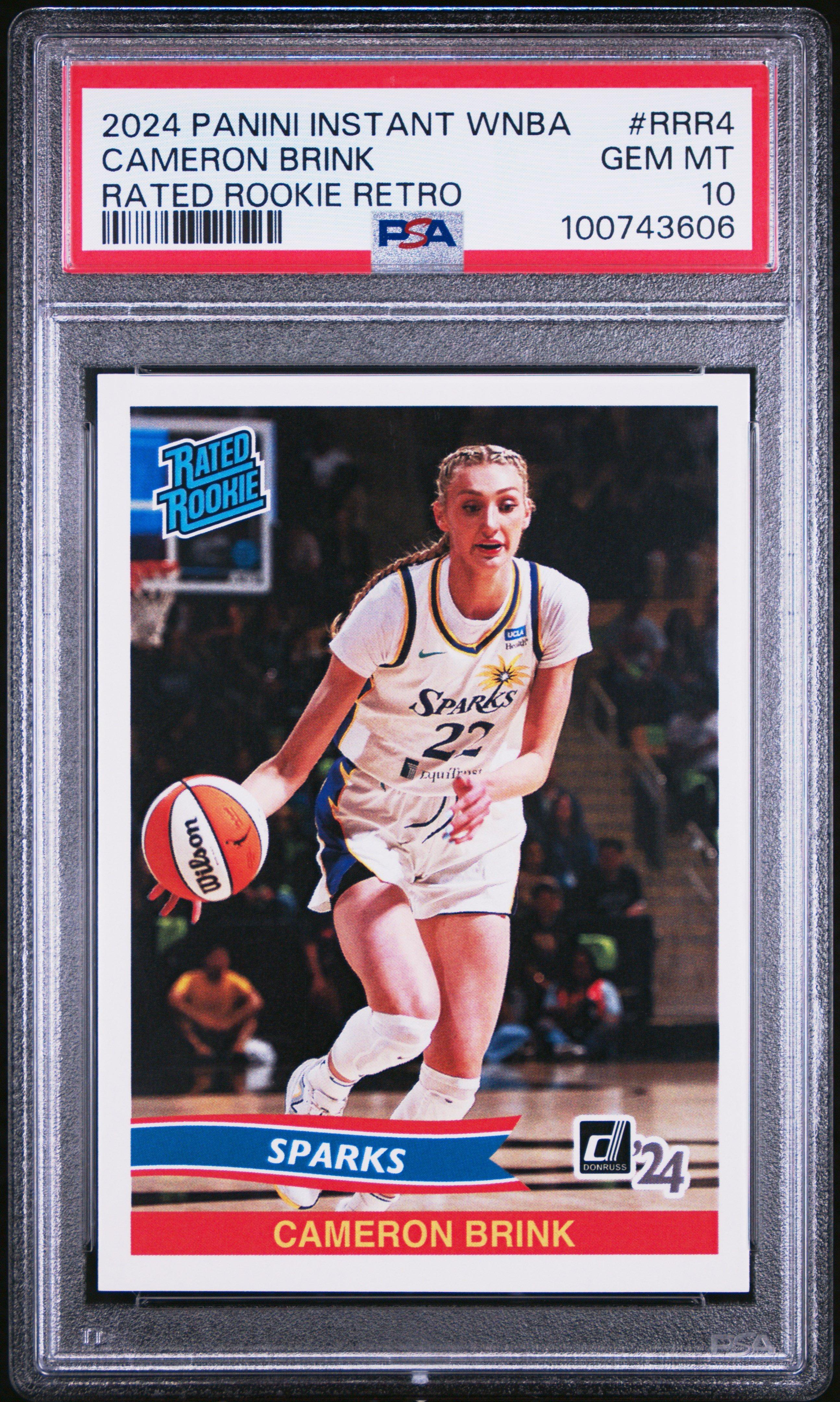2024 Panini Instant Wnba Rated Rookie Retro Rrr4 Cameron Brink PSA 10
