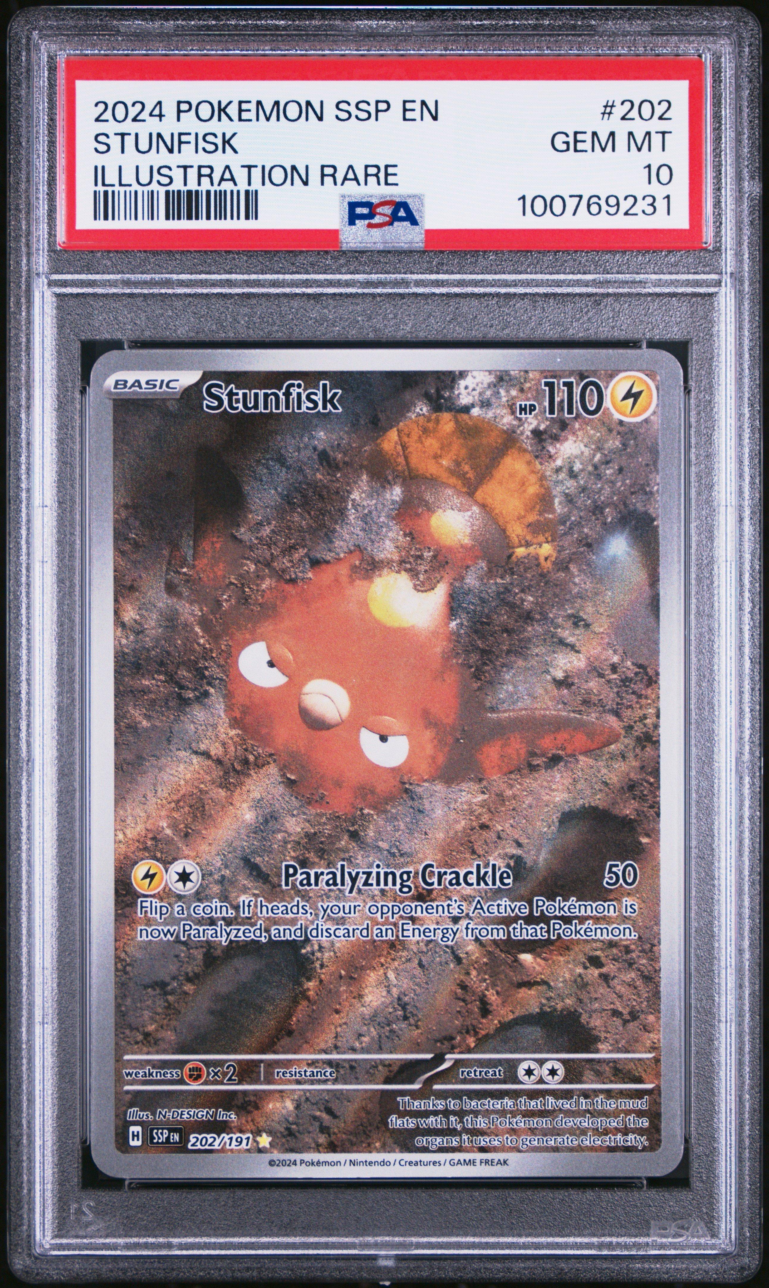 2024 Pokemon Ssp En-surging Sparks 202 Stunfisk Illustration Rare