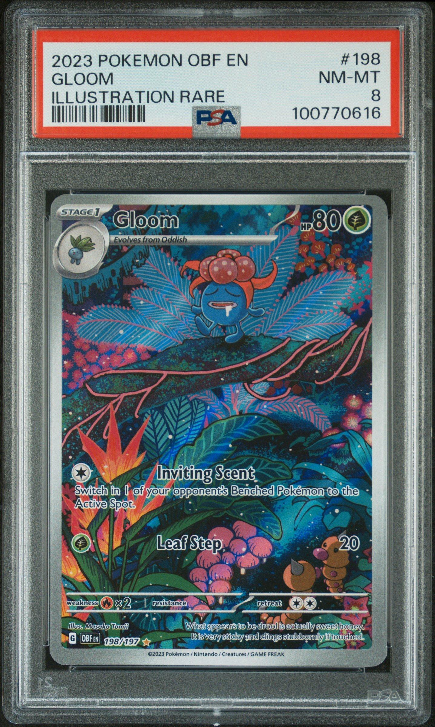 2023 Pokemon Obf En-obsidian Flames 198 Gloom Illustration Rare PSA 8 ...