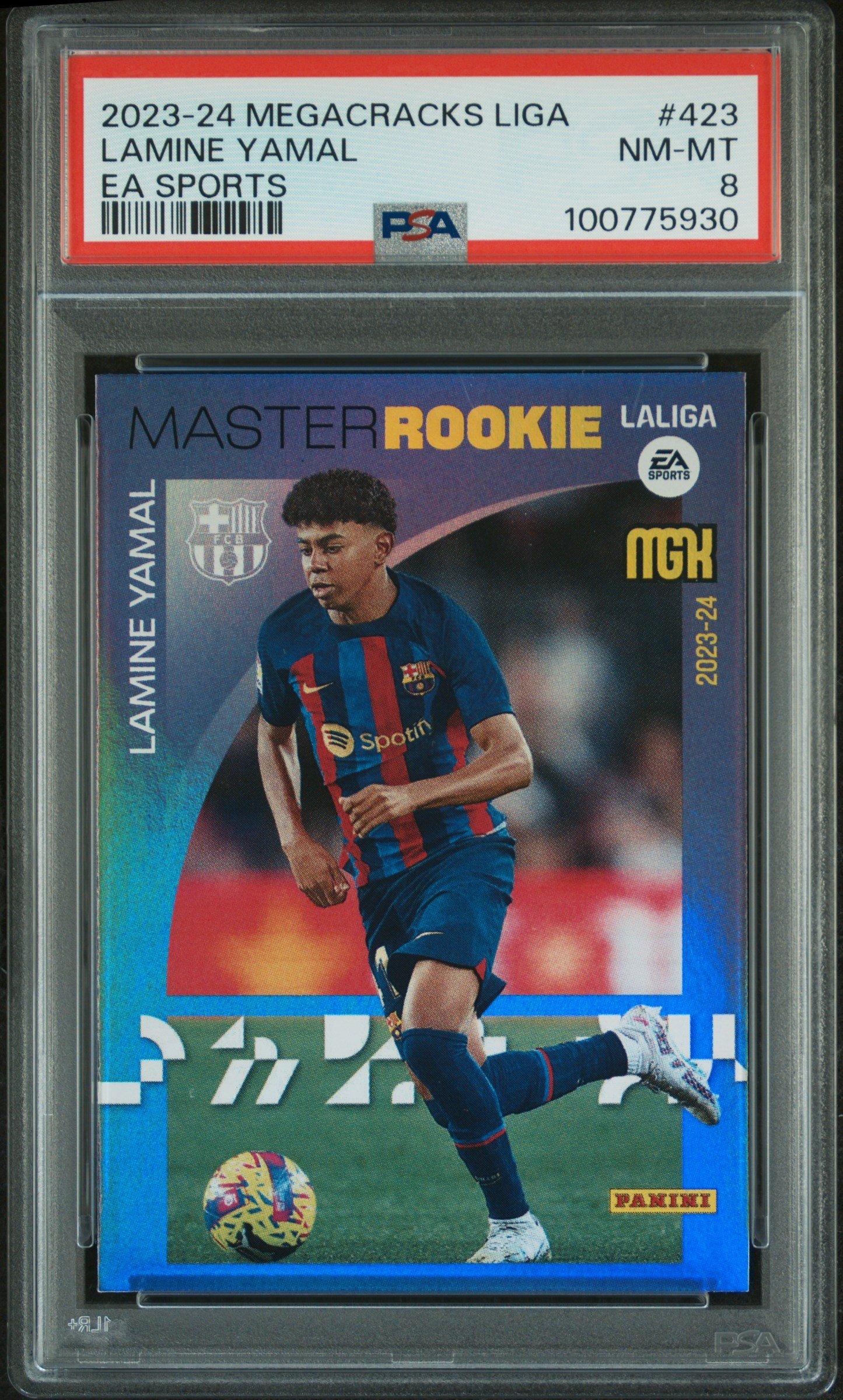 2023-24 Panini Megacracks Laliga Ea Sports 423 Lamine Yamal PSA 8