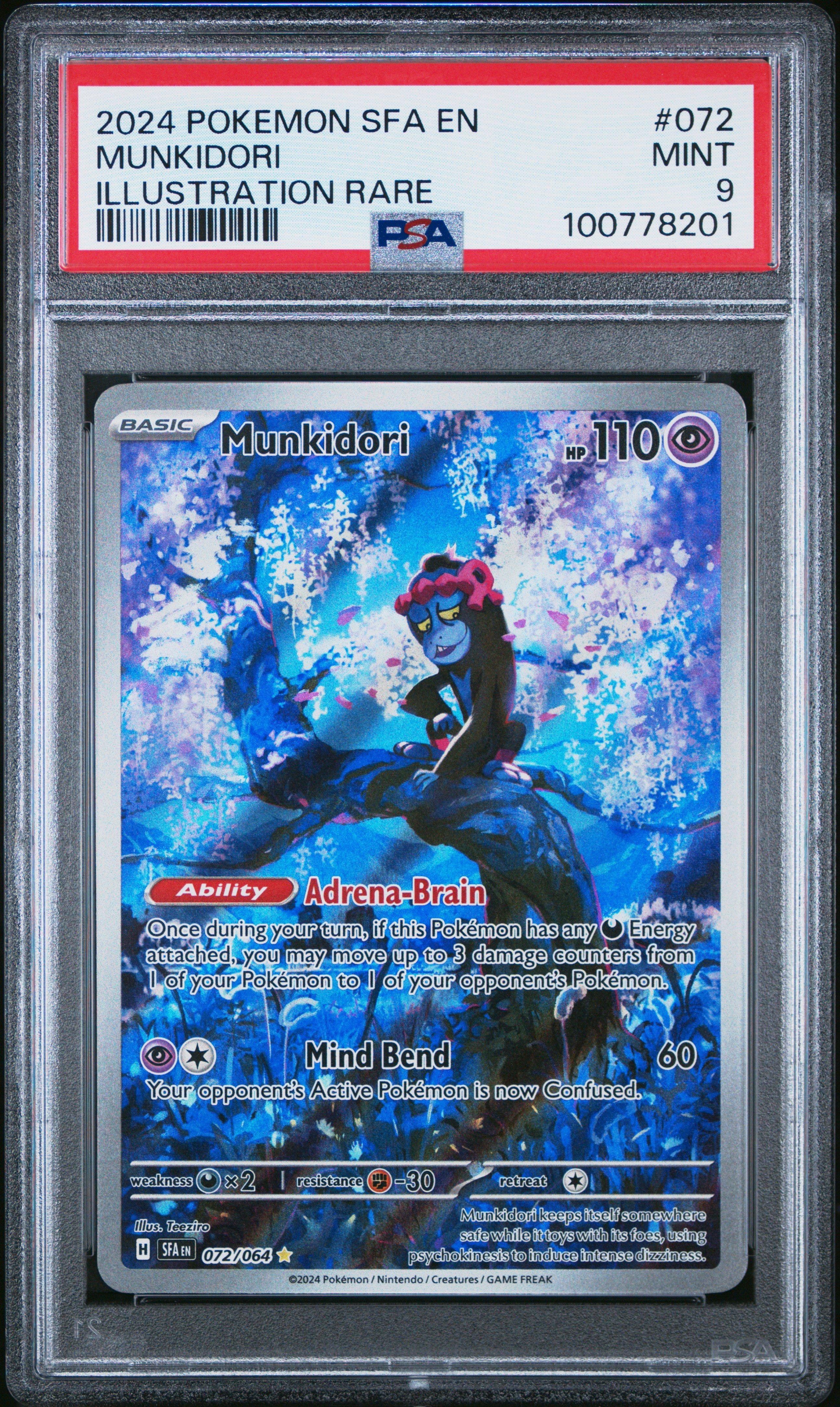 2024 Pokemon Sfa En-shrouded Fable 072 Munkidori Illustration Rare PSA 9  Graded Card | GameStop