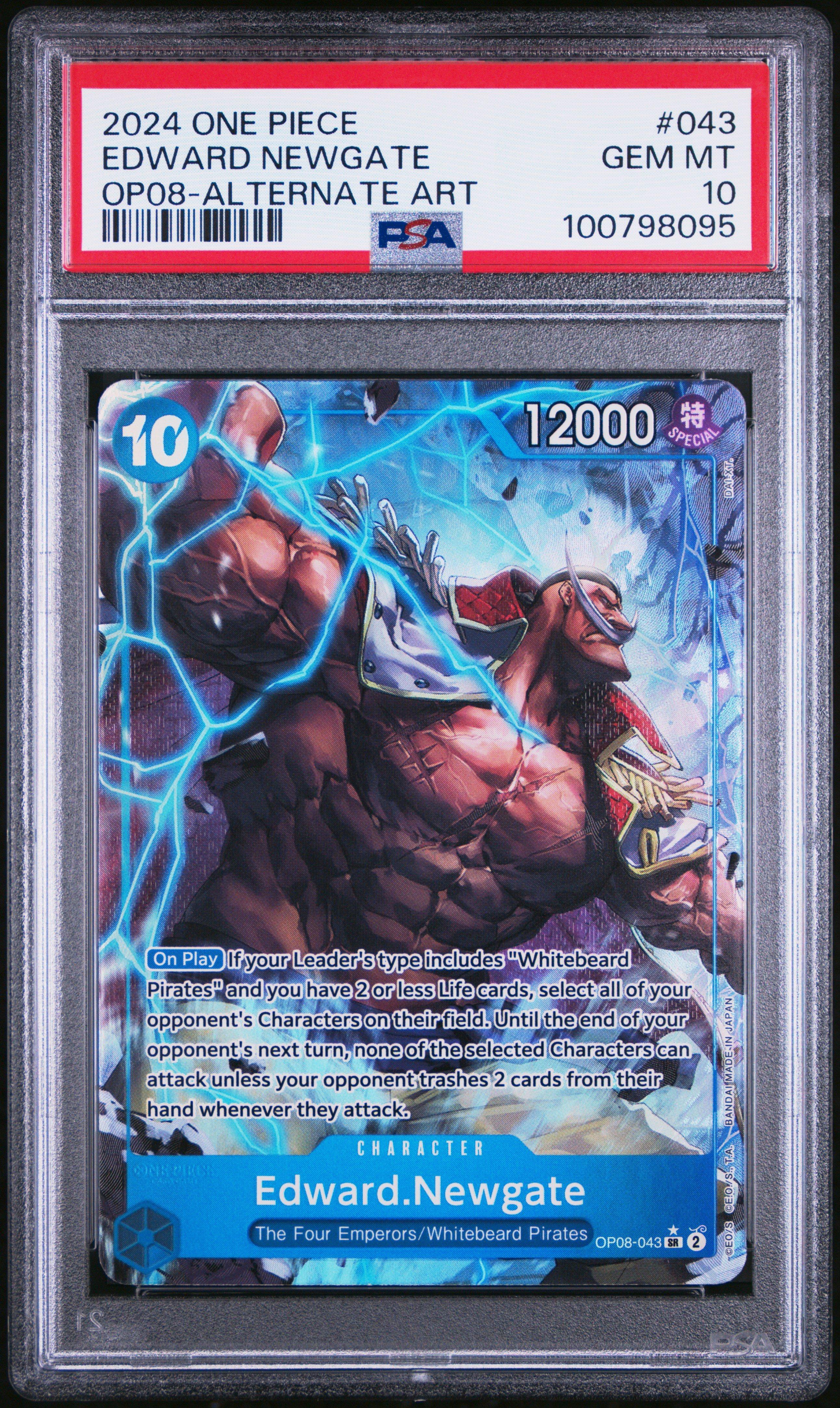 2024 One Piece Op08-two Legends 043 Edward Newgate Alternate Art PSA 10