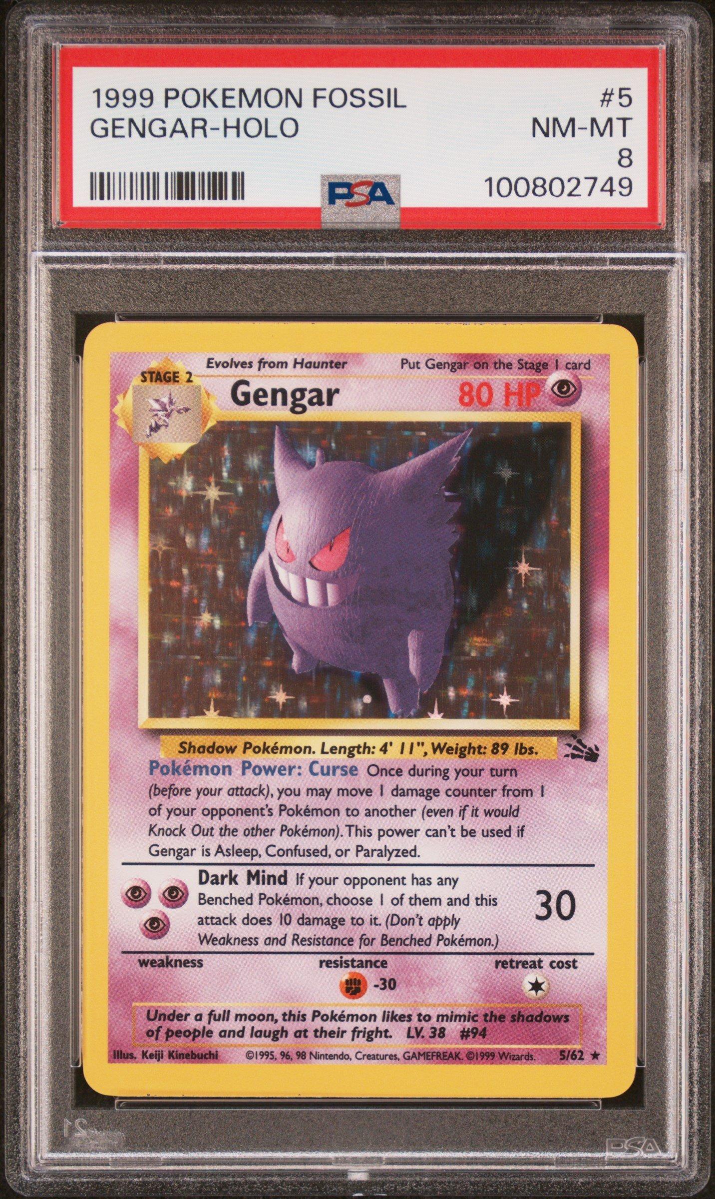 1999 Pokemon Fossil 5 Gengar-holo PSA
