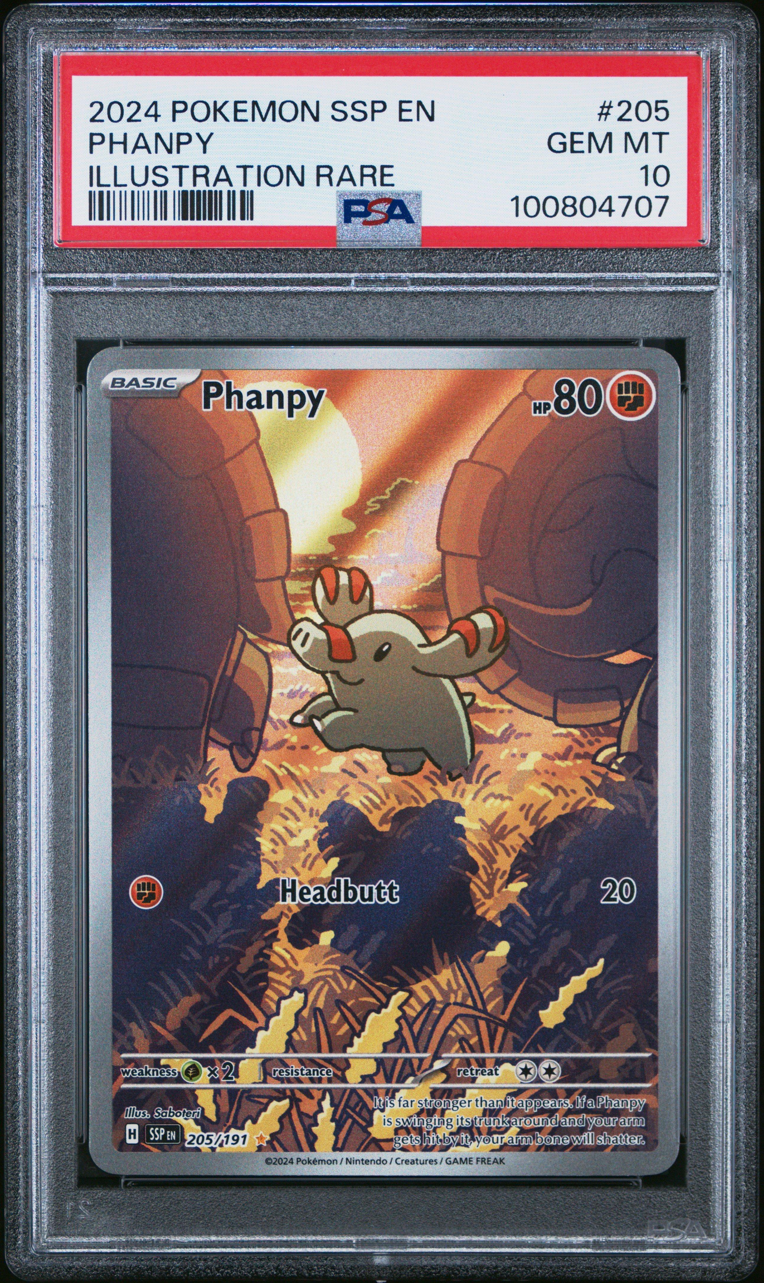 2024 Pokemon Ssp En-surging Sparks 205 Phanpy Illustration Rare