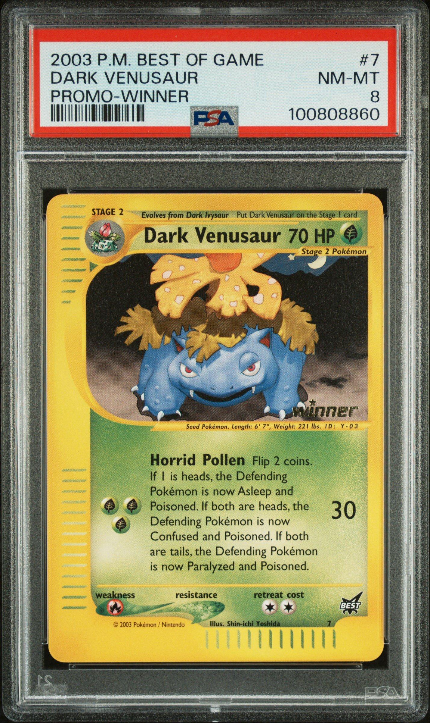 2003 Pokemon Best Of Game Promo 7 Dark Venusaur Winner PSA