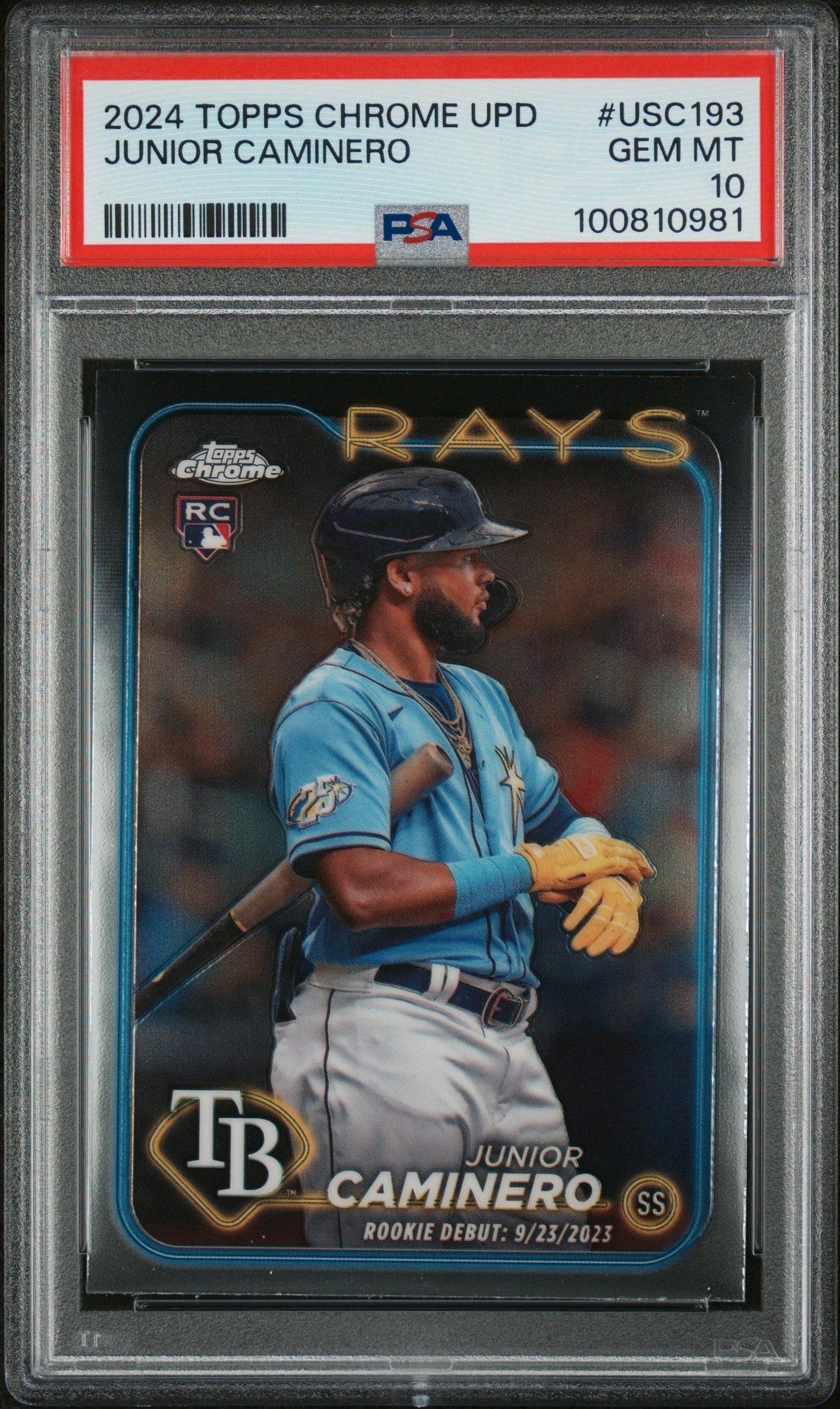 2024 Topps Chrome Update Usc193 Junior Caminero PSA 10