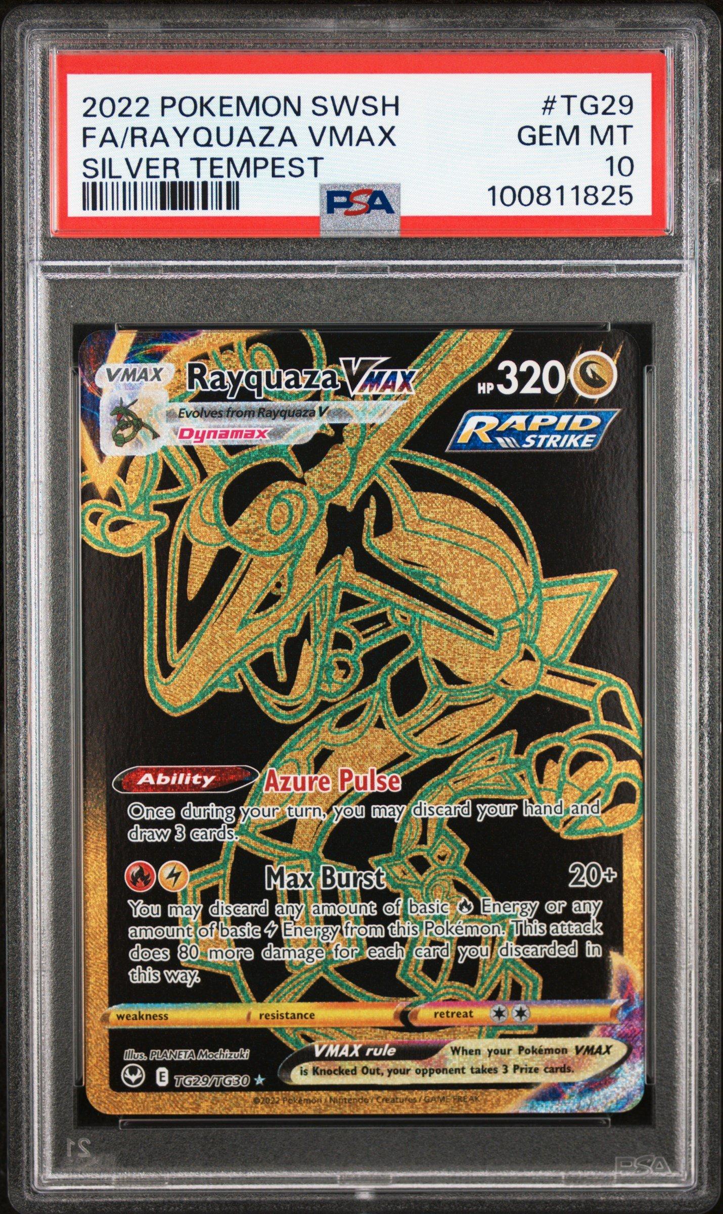 2022 Pokemon Sword & Shield Silver Tempest Tg29 Full Art/rayquaza Vmax PSA