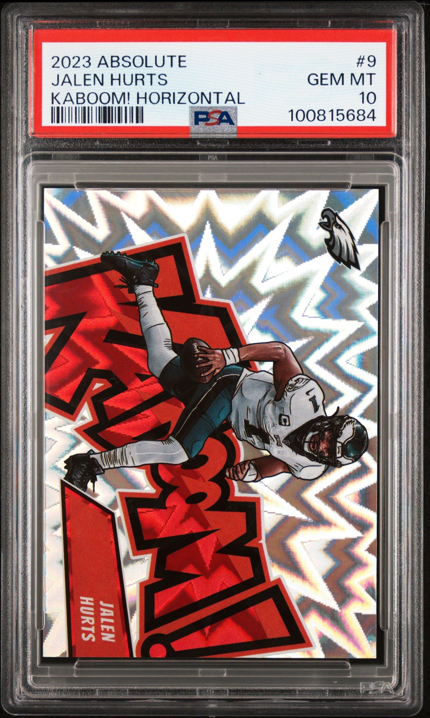 2023 Panini Absolute Kaboom! Horizontal 9 Jalen Hurts PSA 10
