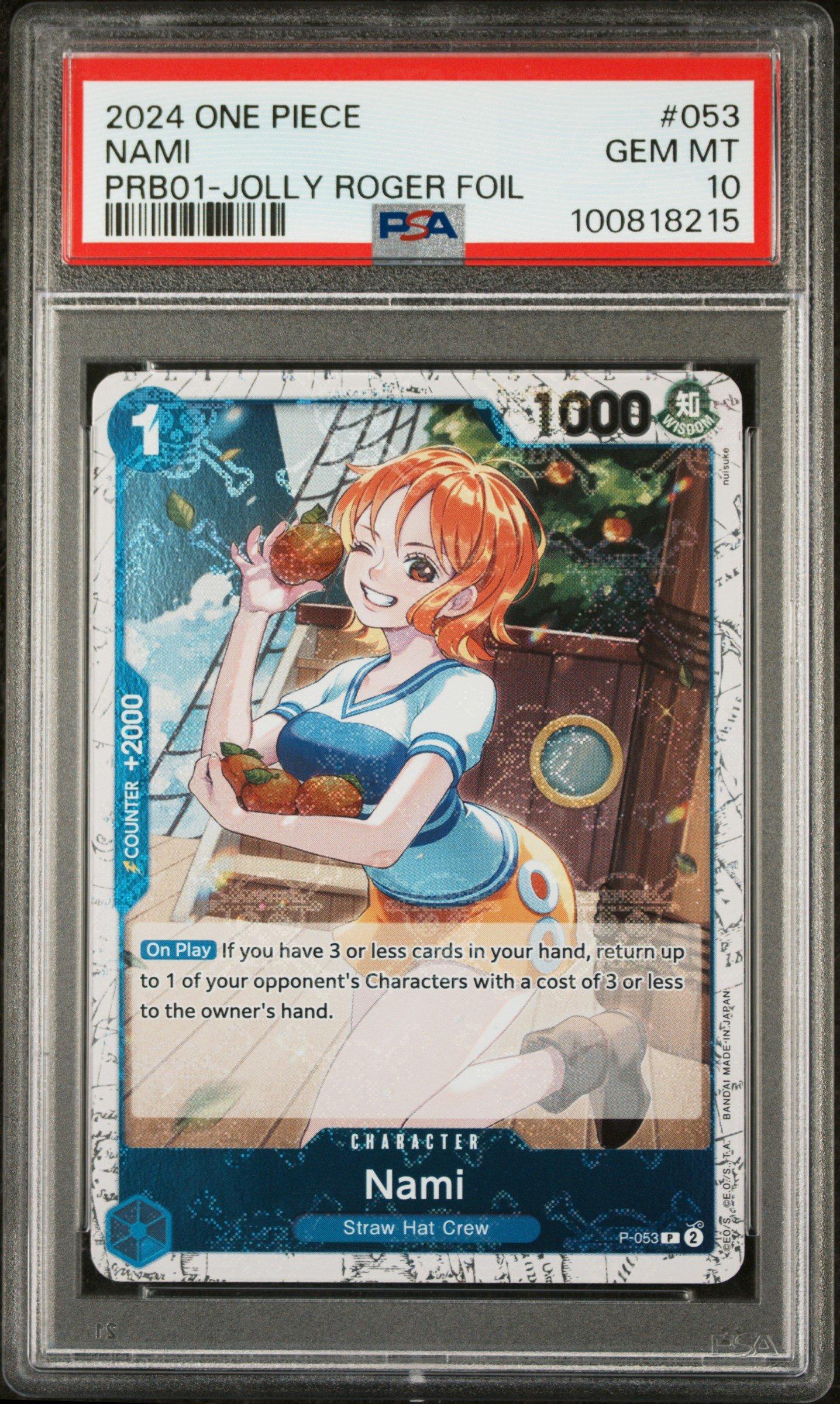 2024 One Piece Prb01-premium Booster -one Piece Card The Best- 053 Nami Jolly Roger Foil PSA 10