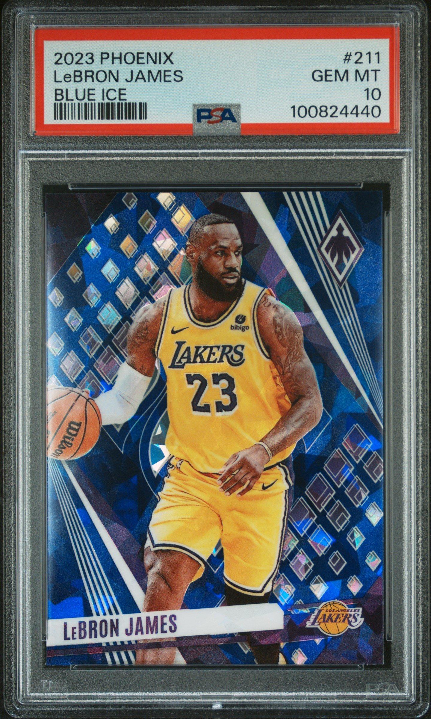2023 Panini Phoenix 211 Lebron James Blue Ice PSA 10