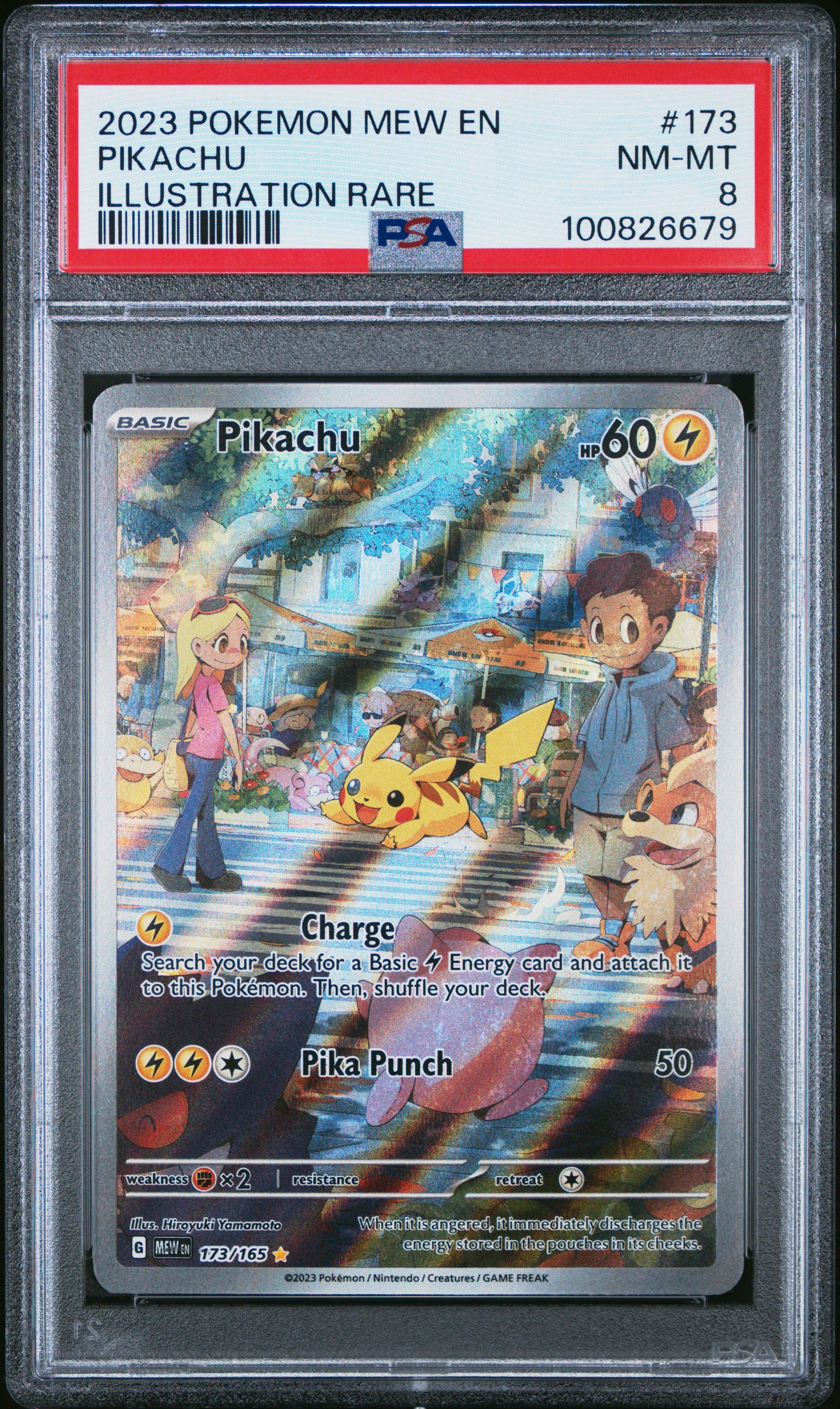2023 Pokemon Mew En-151 173 Pikachu Illustration Rare PSA 8 Graded