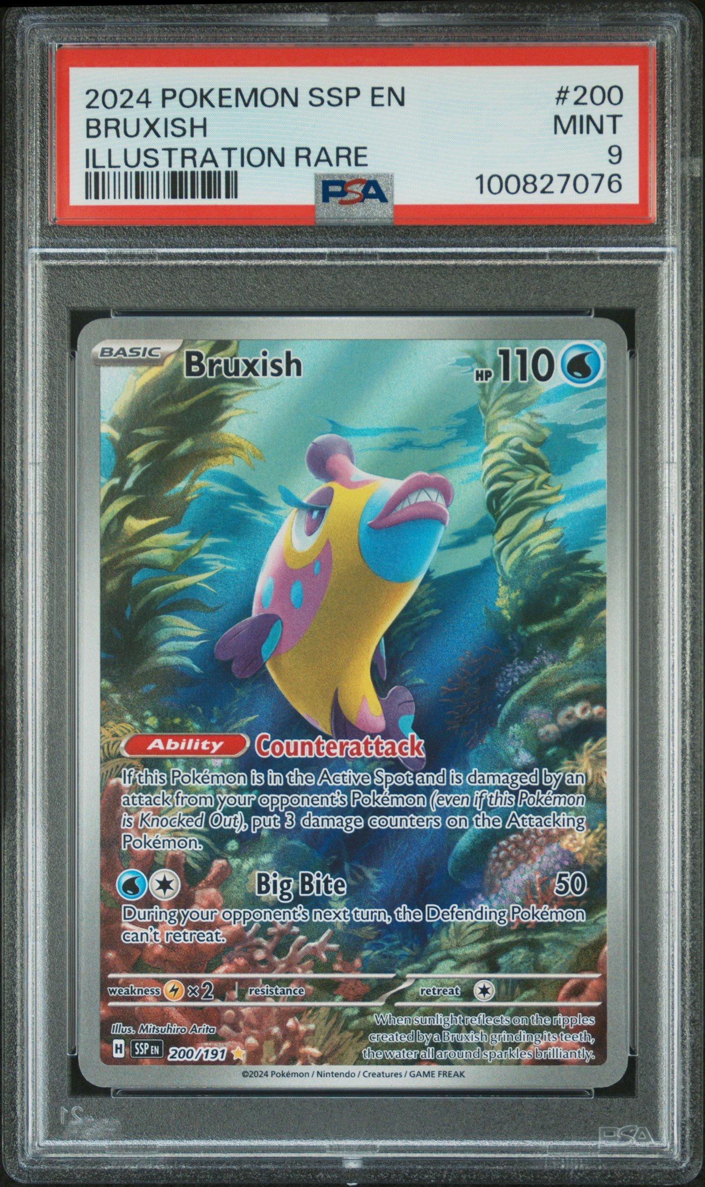 2024 Pokemon Ssp En-surging Sparks 200 Bruxish Illustration Rare PSA