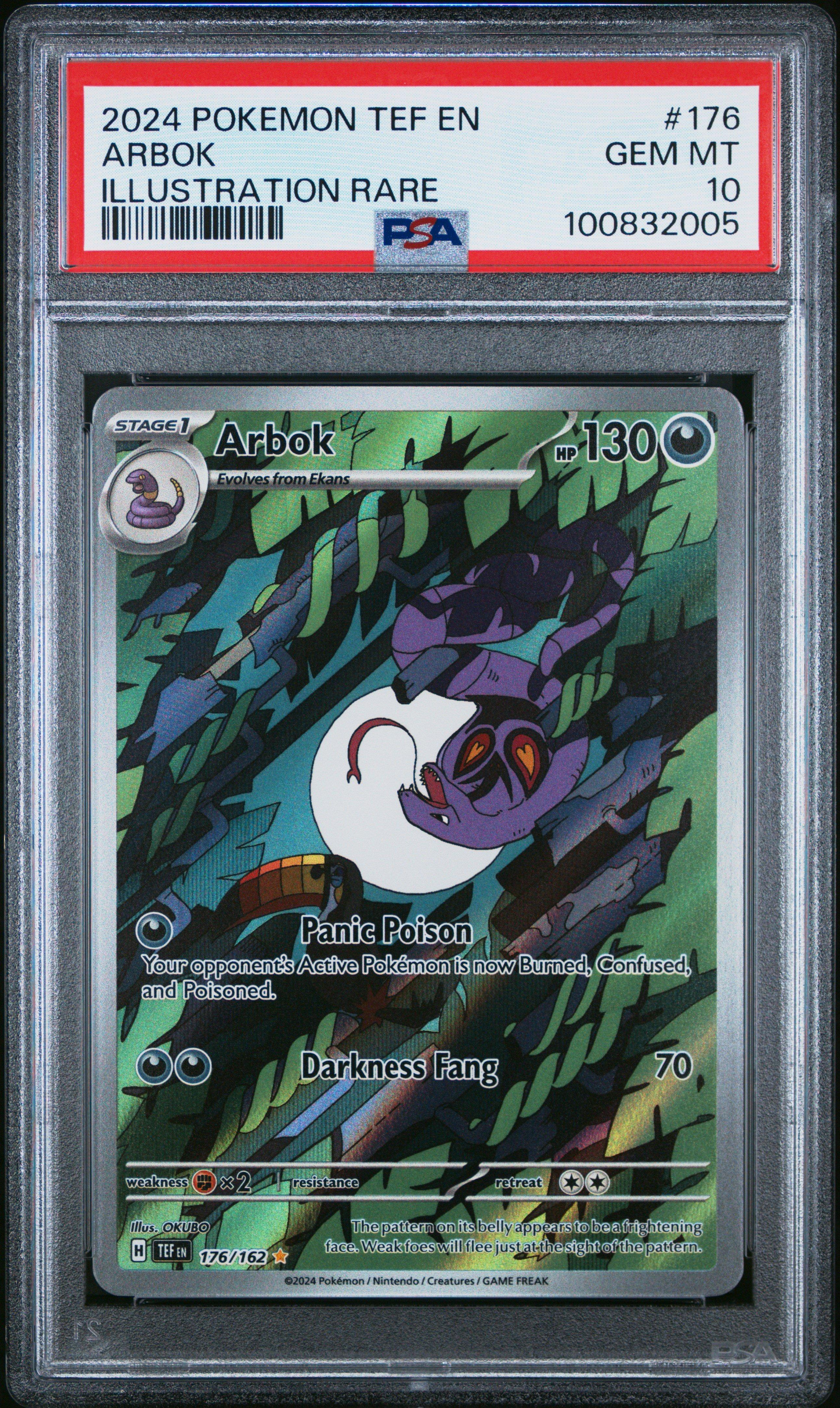 2024 Pokemon Tef En-temporal Forces 176 Arbok Illustration Rare PSA 10  Graded Card | GameStop