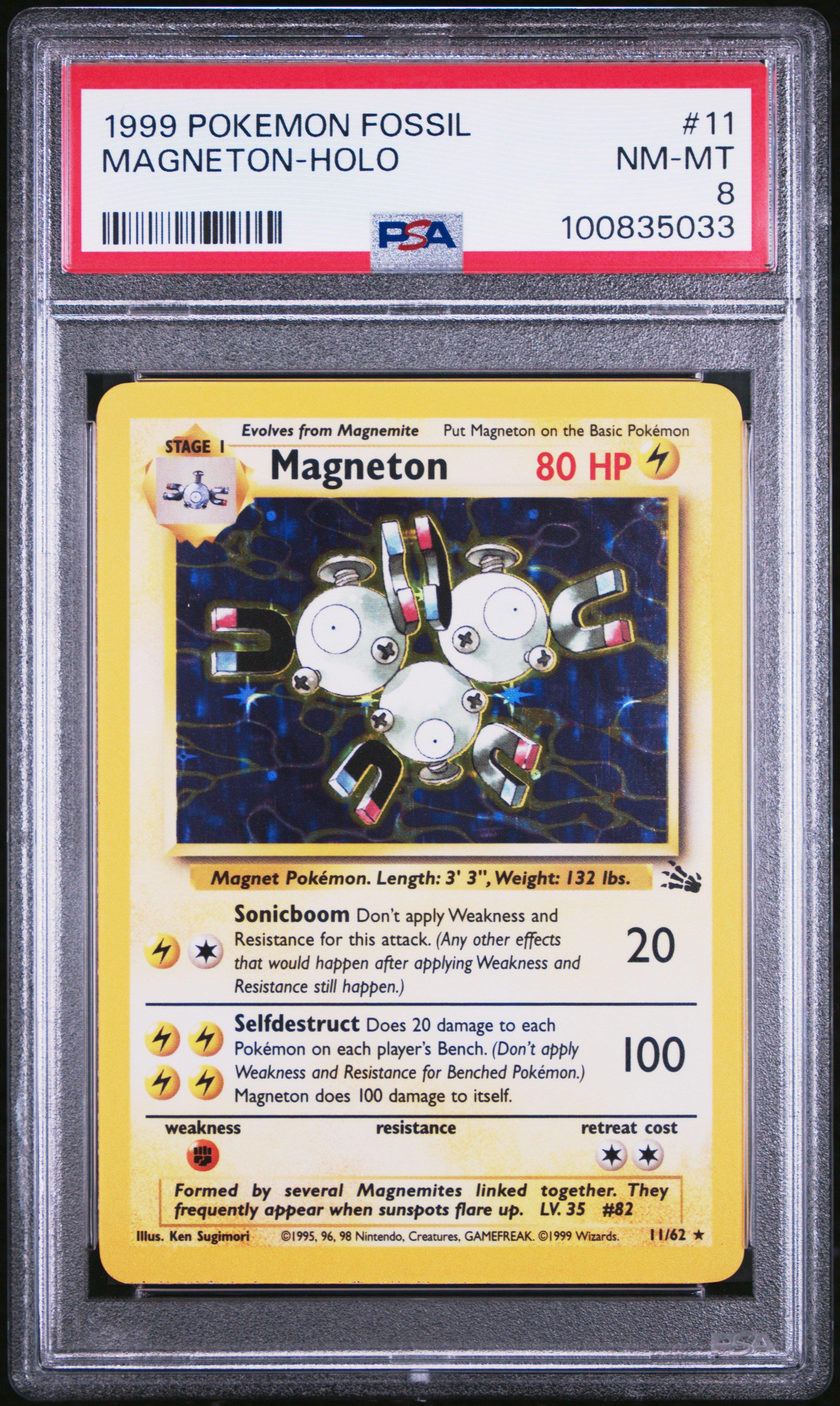 1999 Pokemon Fossil 11 Magneton-holo PSA
