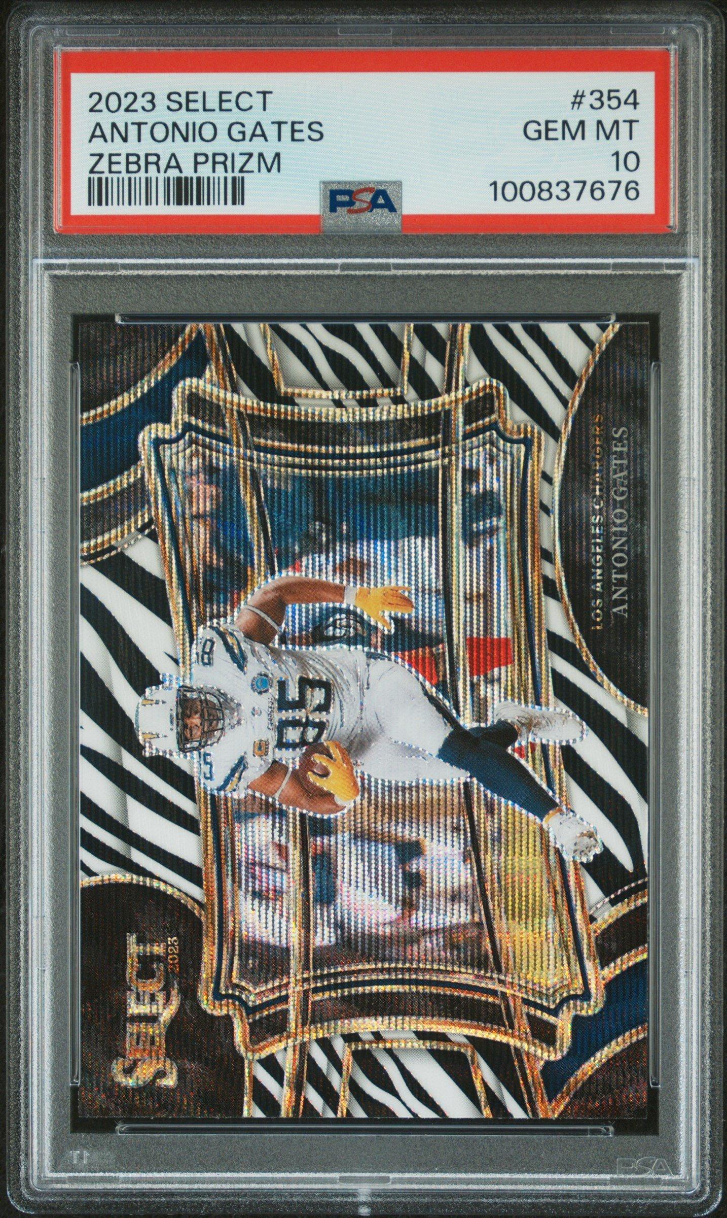 2023 Panini Select 354 Antonio Gates Zebra Prizm PSA 10 Graded