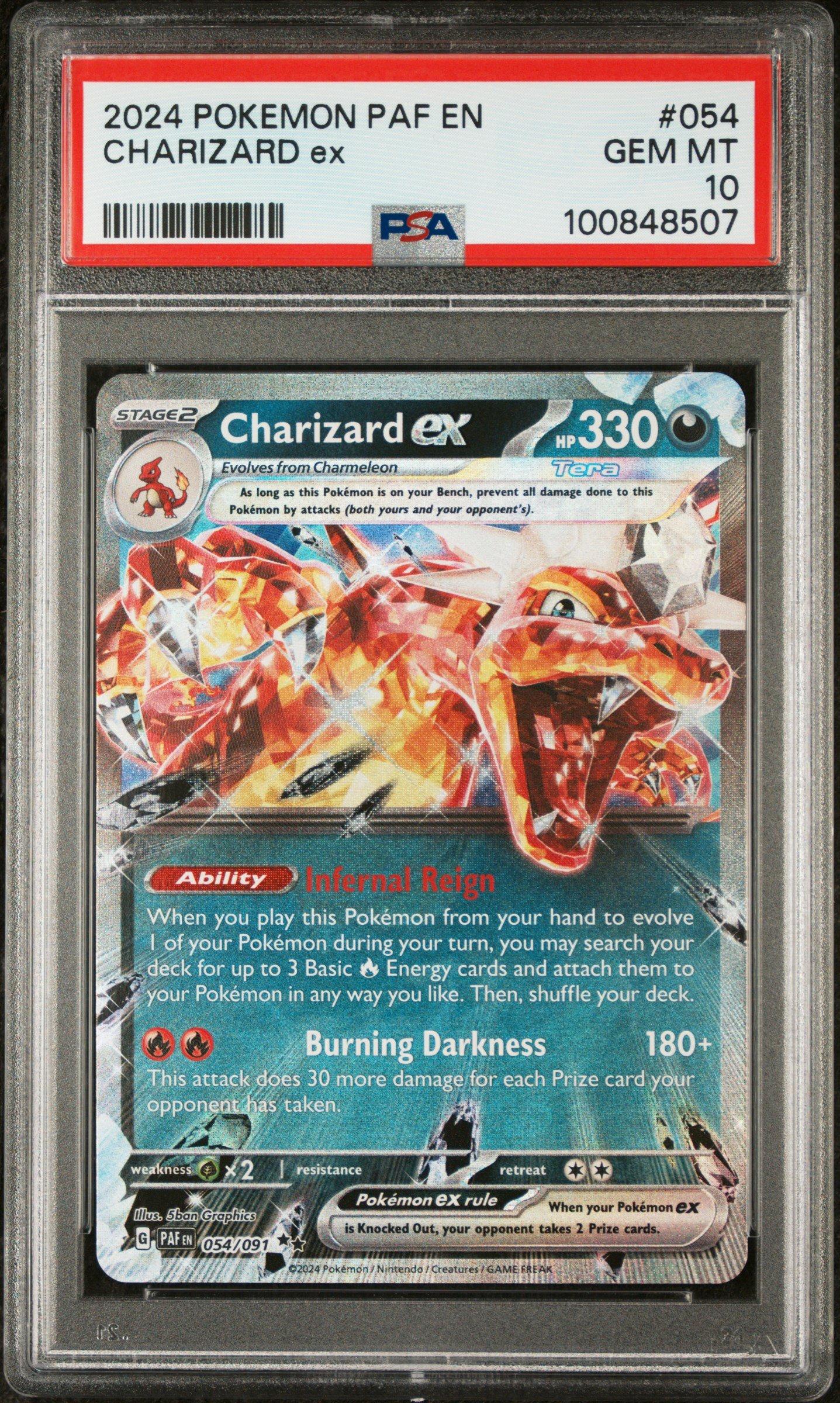 2024 Pokemon Paf En-paldean Fates 054 Charizard Ex PSA 10 Graded