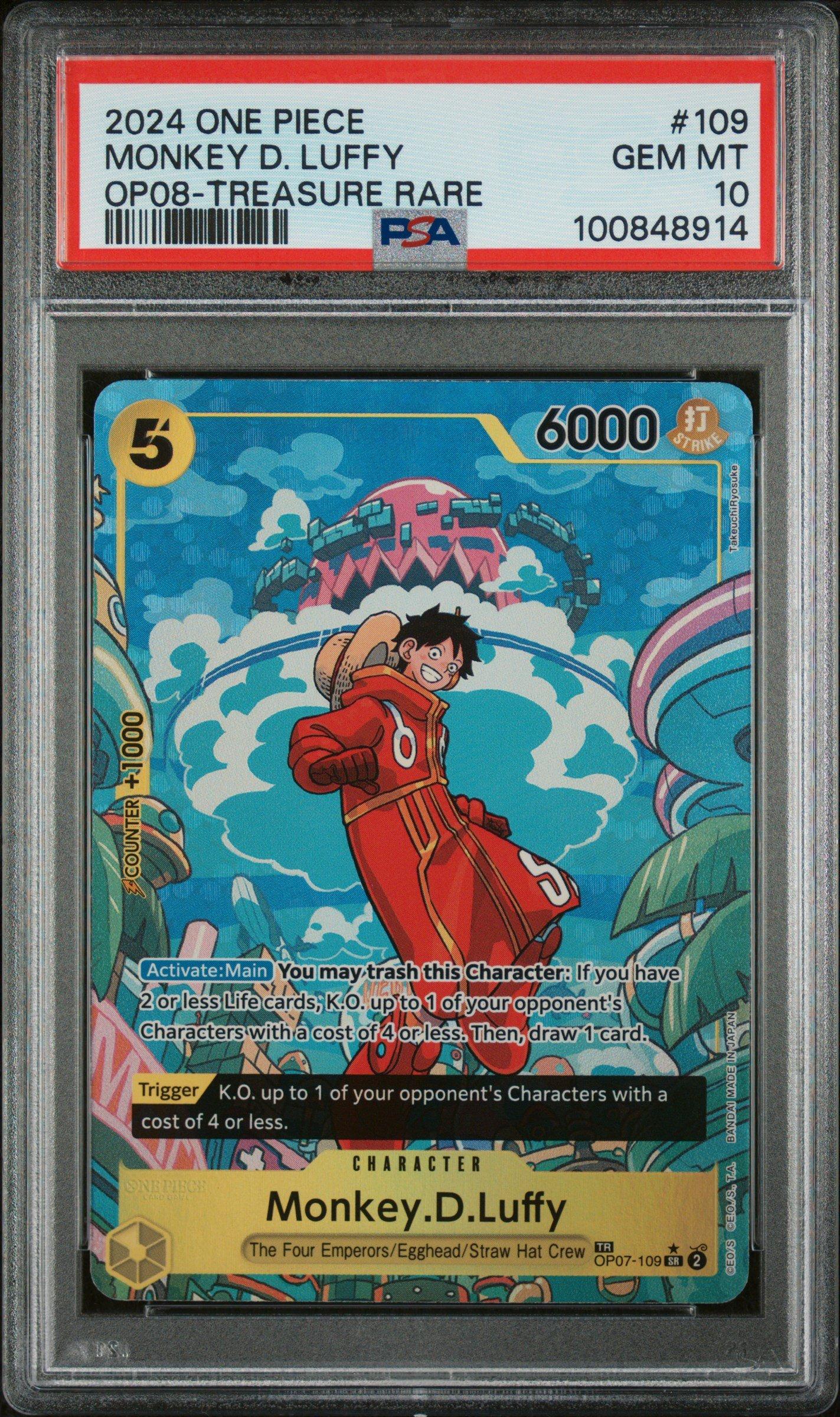 2024 One Piece Two Legends 109 Monkey D. Luffy Treasure Rare PSA