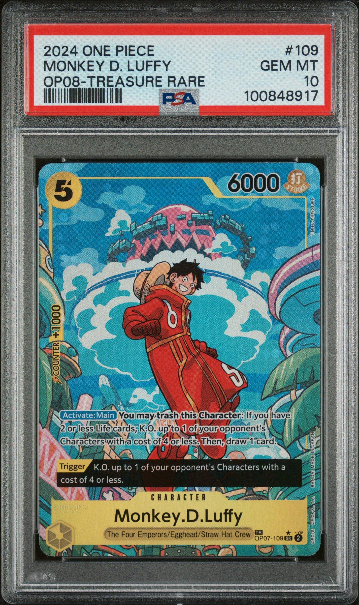 2024 One Piece Two Legends 109 Monkey D. Luffy Treasure Rare PSA