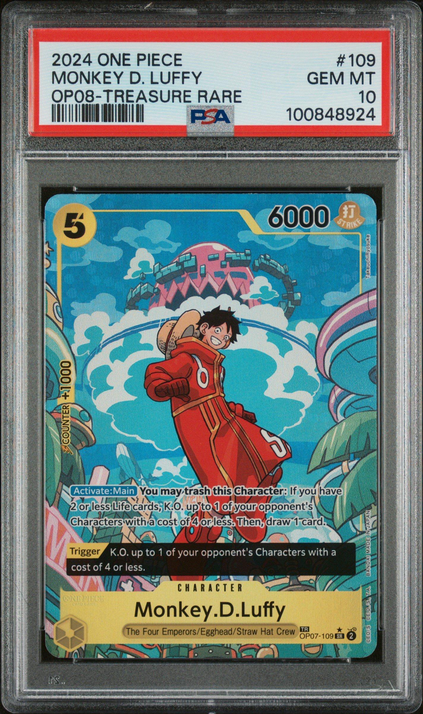 2024 One Piece Two Legends 109 Monkey D. Luffy Treasure Rare PSA