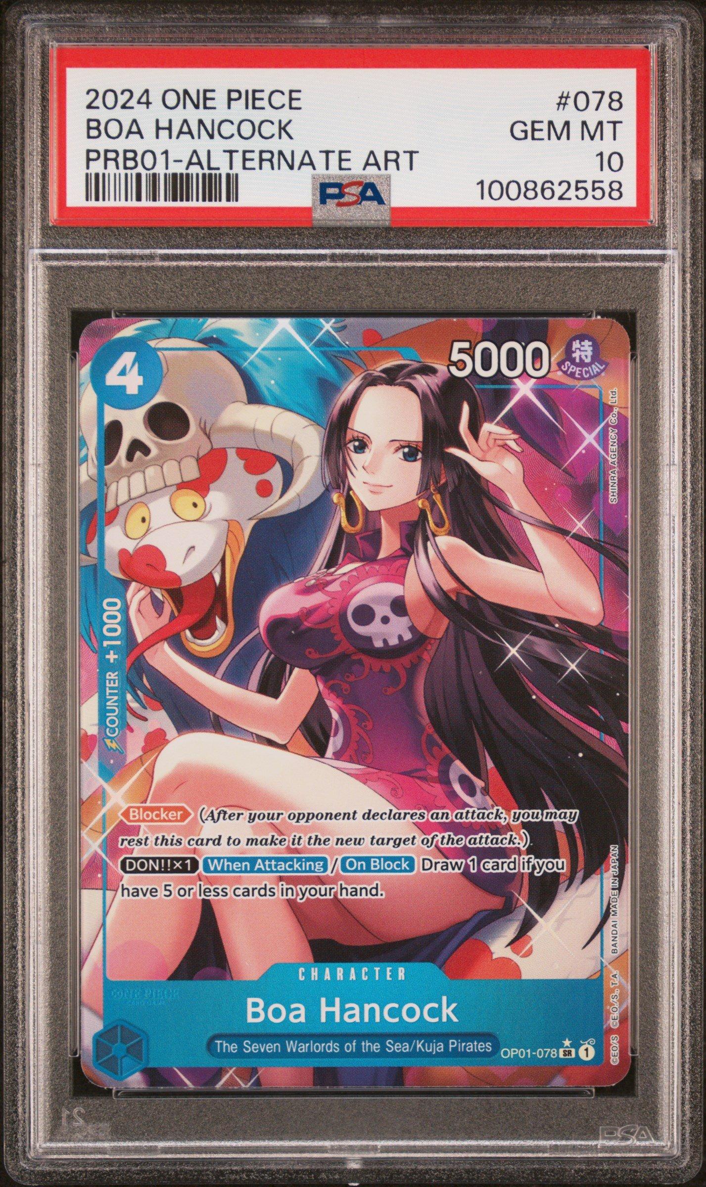 2024 One Piece Prb01-premium Booster -one Piece Card The Best- 078 Boa Hancock Alternate Art PSA 10