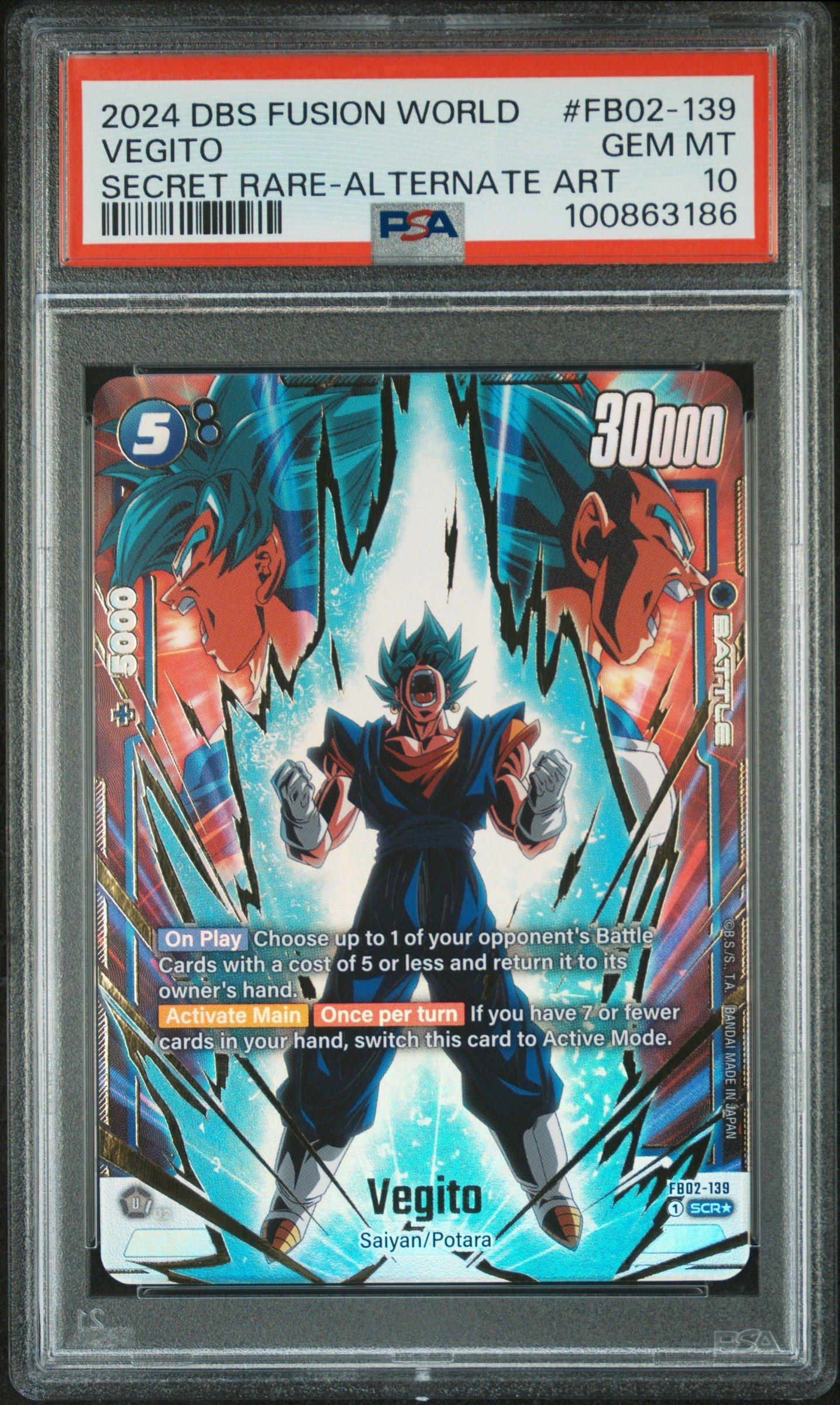 2024 Dragon Ball Super Card Game Fusion World Blazing Aura Fb02-139 Vegito Secret Rare-alternate Art PSA 10