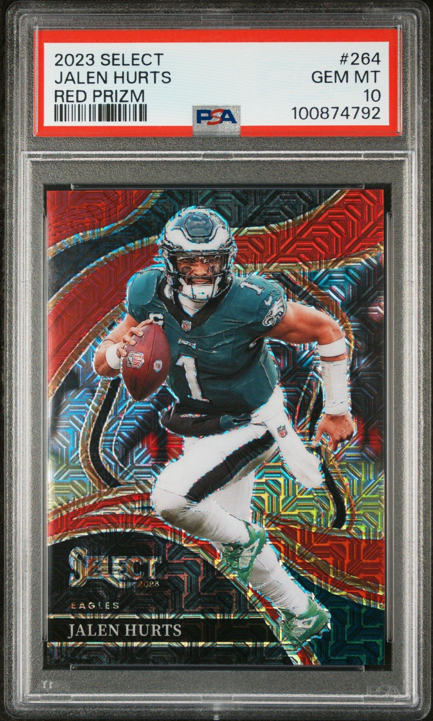 2023 Panini Select 264 Jalen Hurts Red Prizm PSA 10