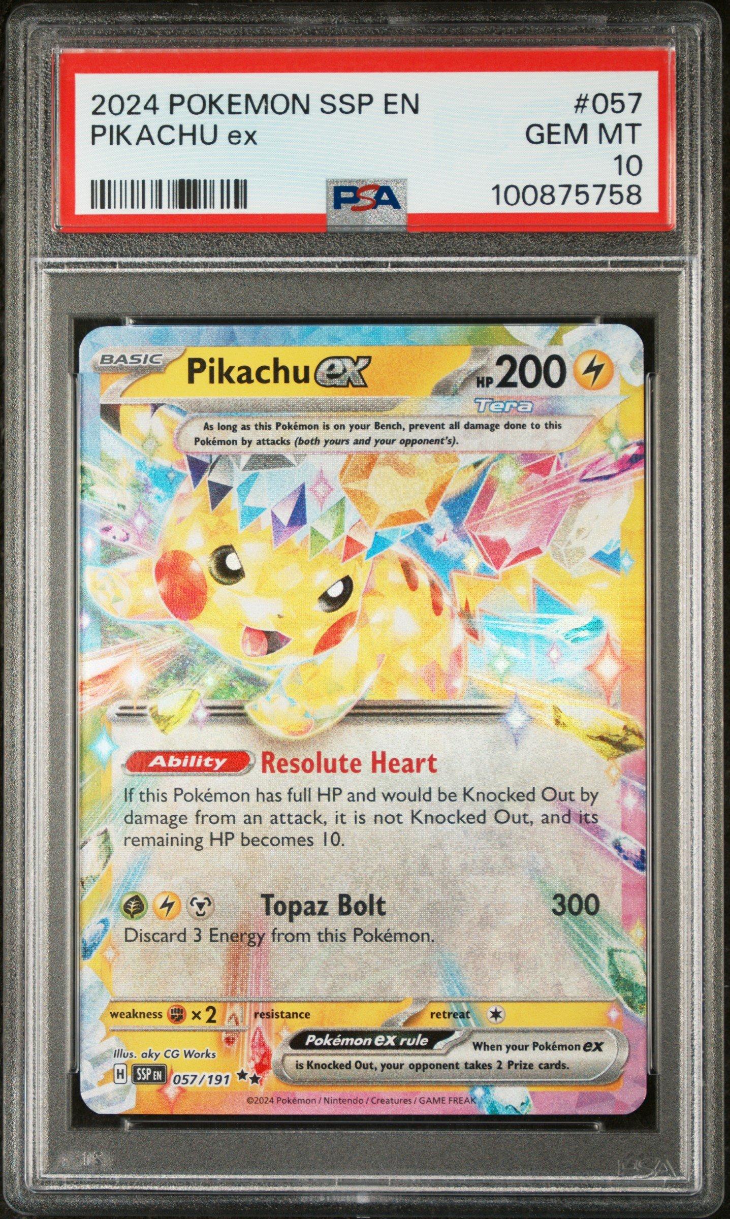 2024 Pokemon Ssp En-surging Sparks 057 Pikachu Ex PSA