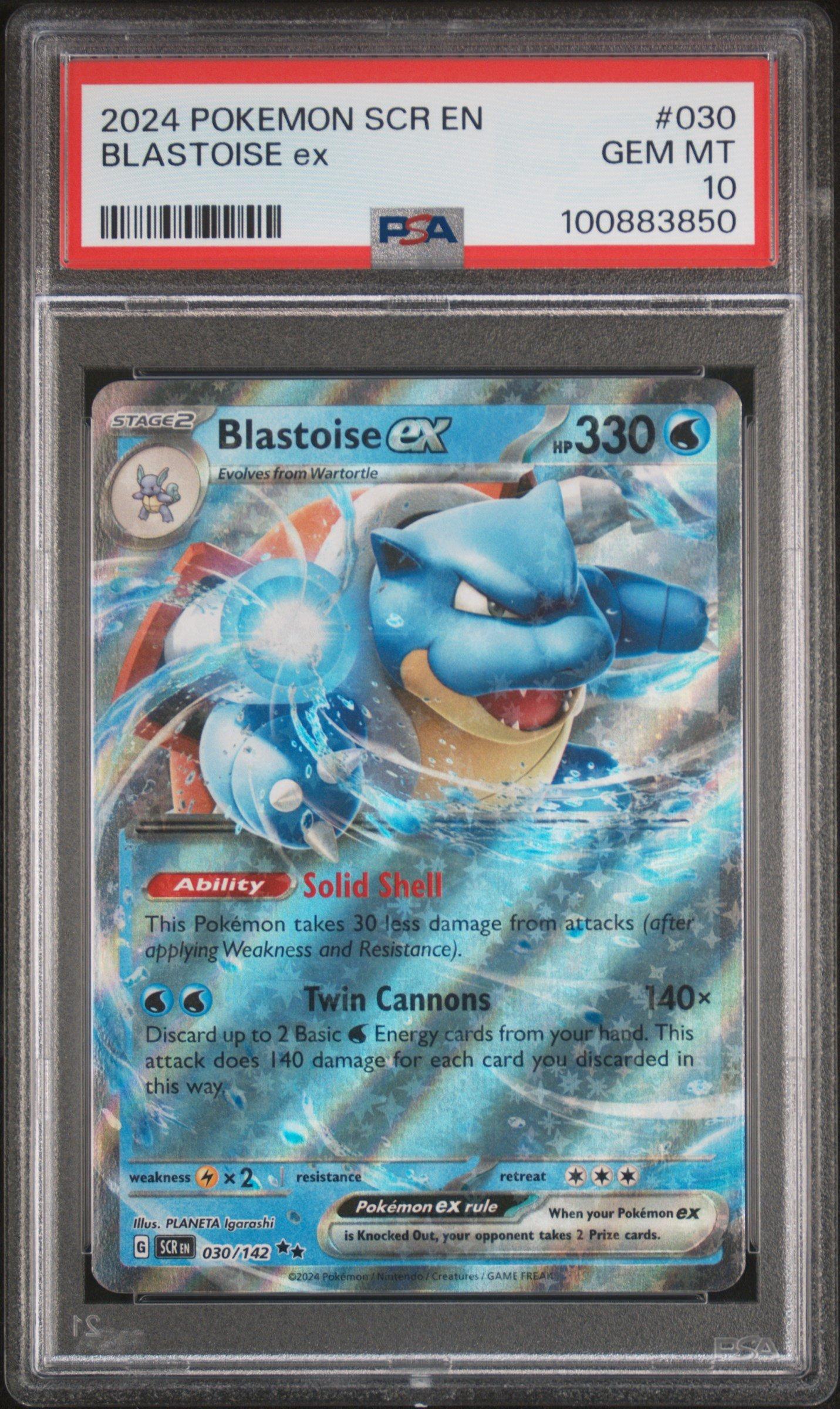 2024 Pokemon Scr En-stellar Crown 030 Blastoise Ex PSA 10 Graded
