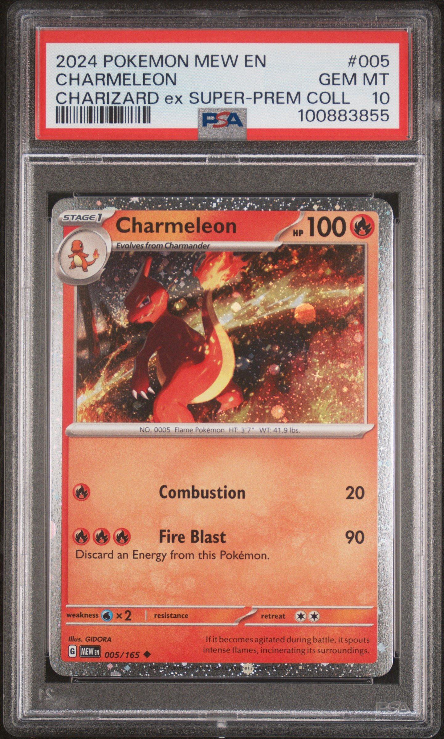 2024 Pokemon Mew En-151 005 Charmeleon Charizard Ex Super-premium Collection PSA