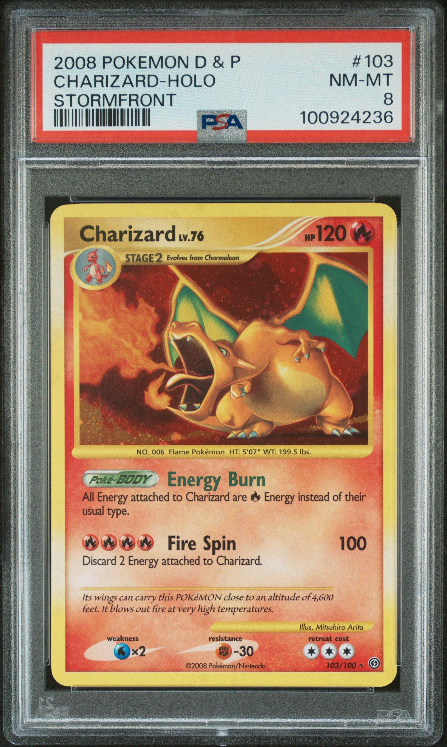 2008 Pokemon Diamond & Pearl Stormfront 103 Charizard-holo PSA 8