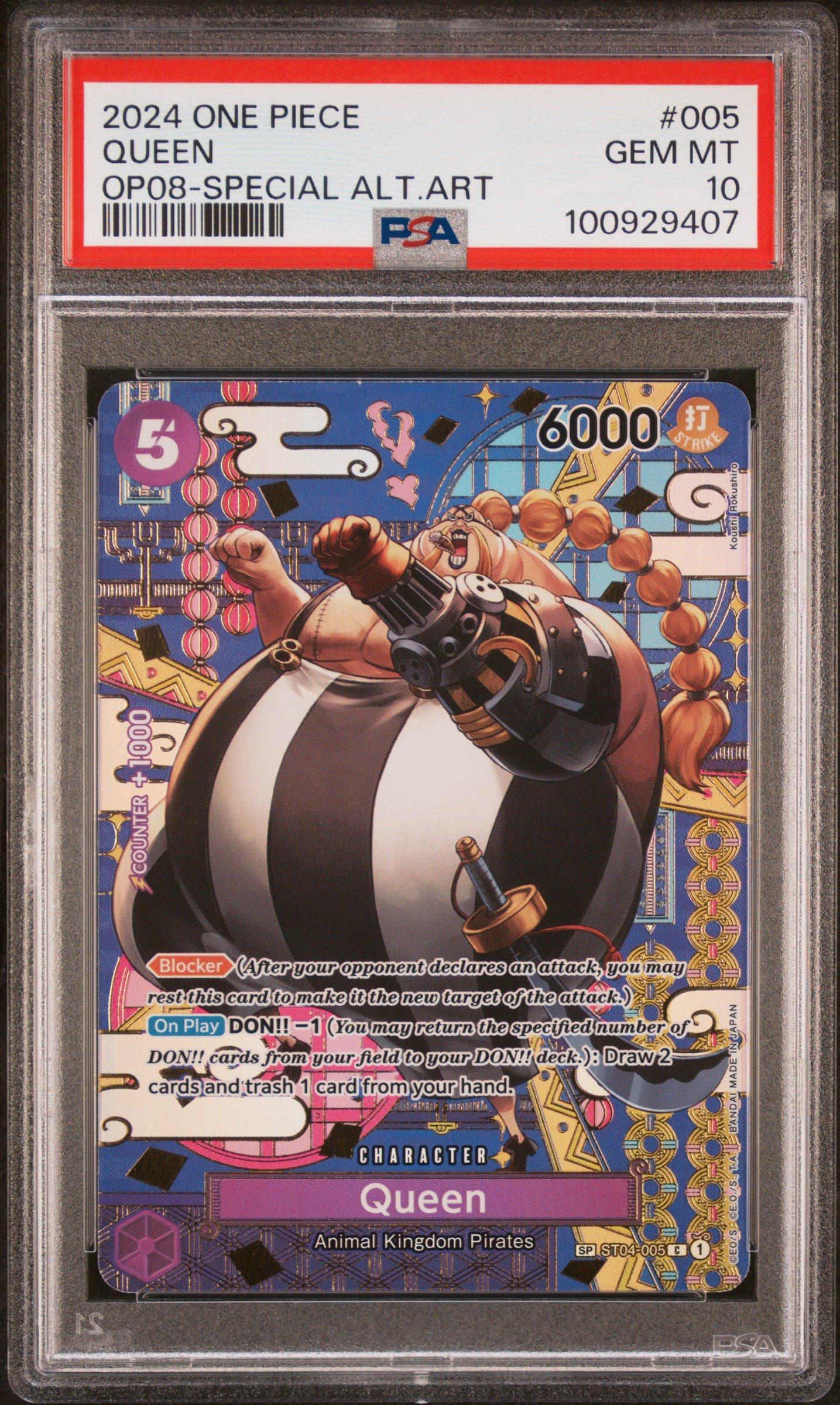 2024 One Piece Op08-two Legends 005 Queen Special Alternate Art PSA 10
