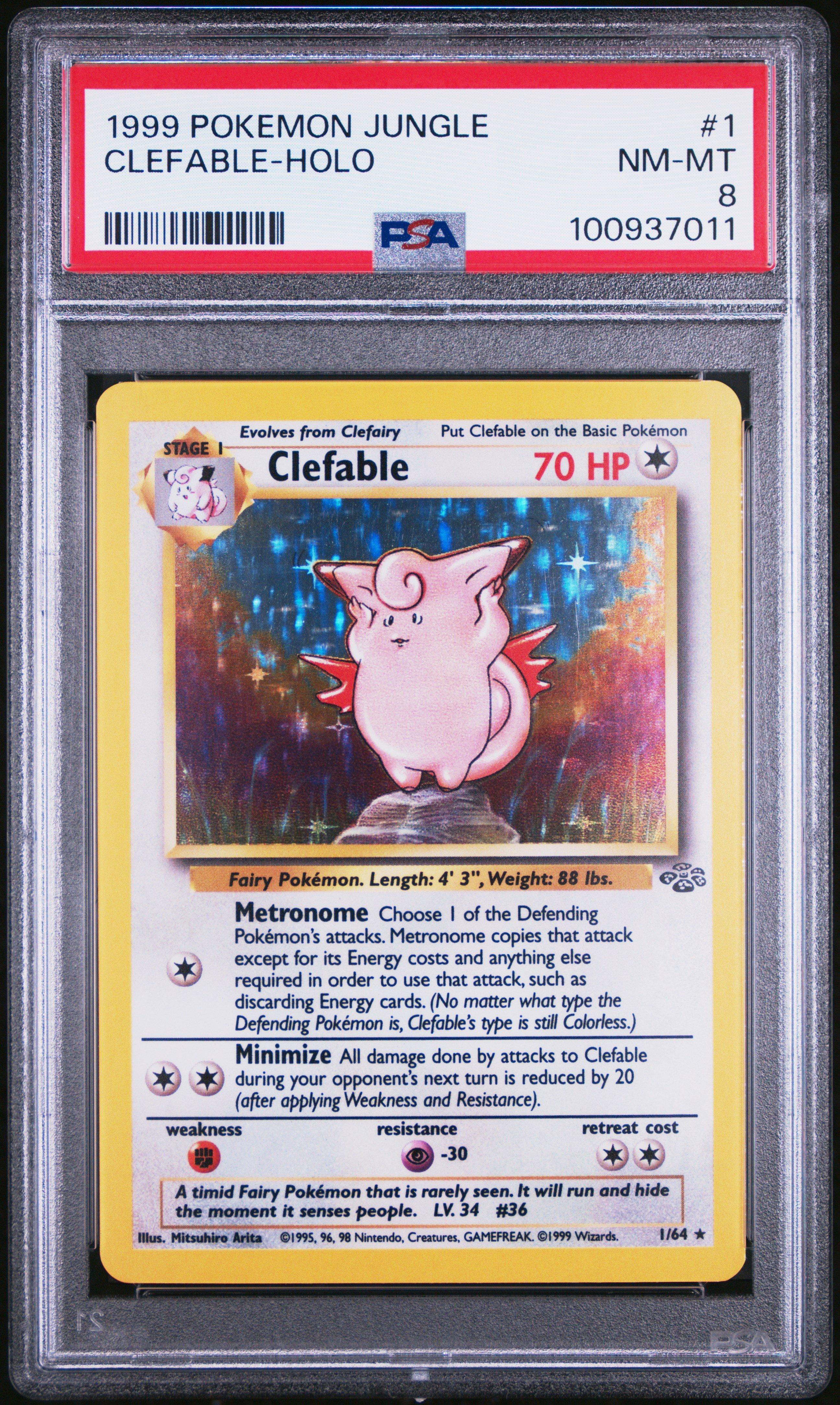 1999 Pokemon Jungle 1 Clefable-holo PSA