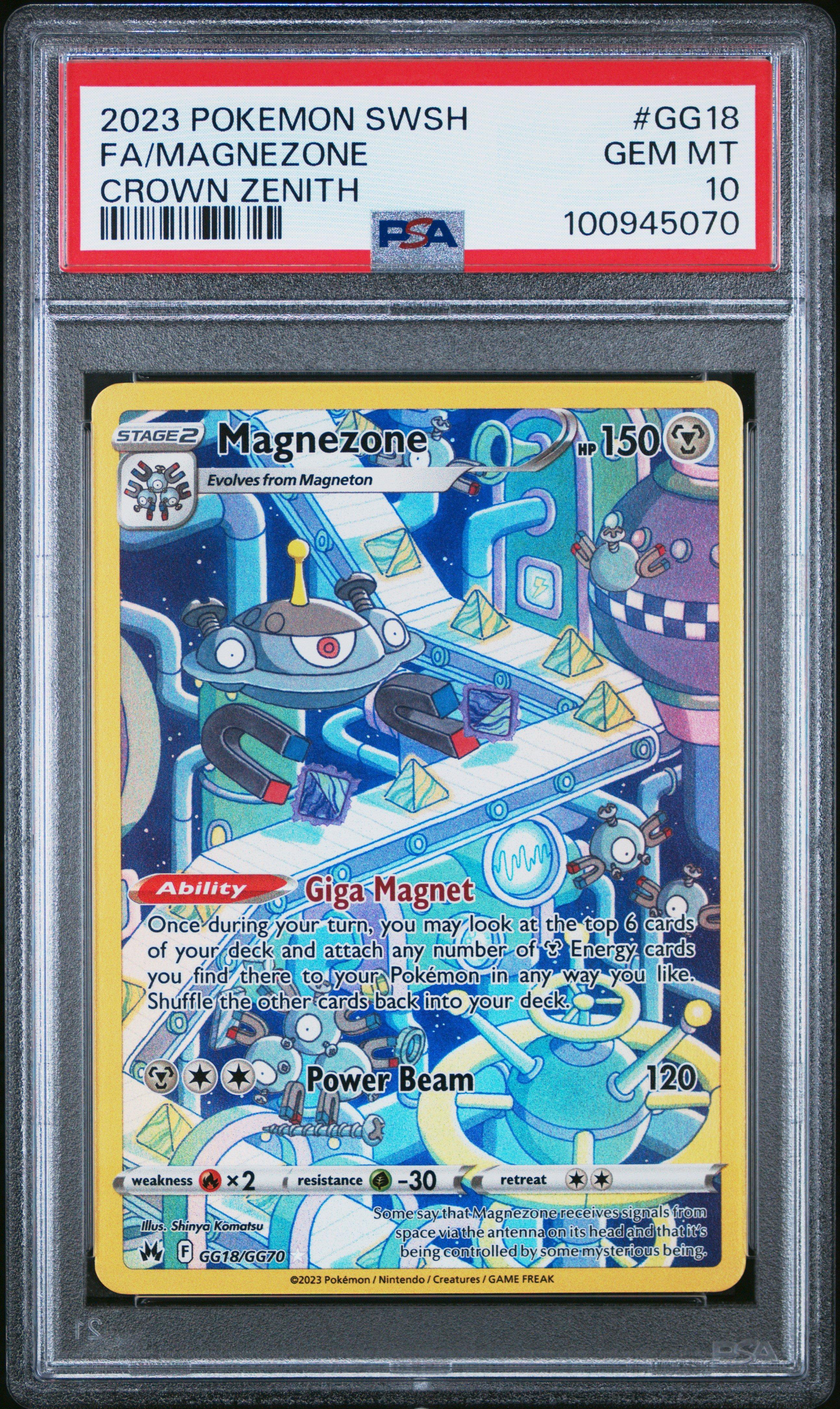 2023 Pokemon Sword And Shield Crown Zenith Gg18 Full Art/magnezone PSA