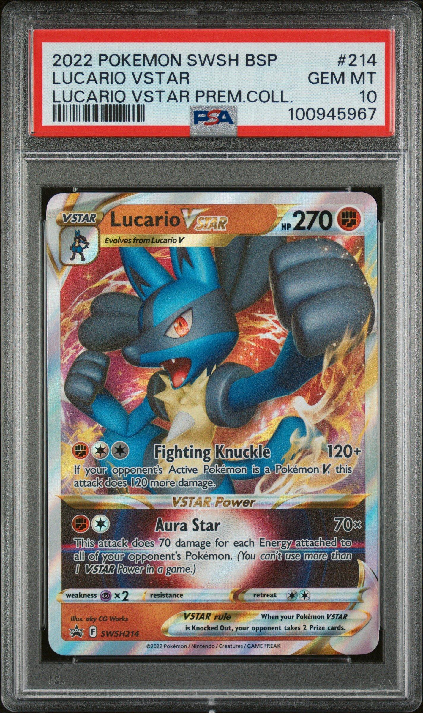 2022 Pokemon Swsh Black Star Promo 214 Lucario Vstar Lucario Vstar Premium Collection PSA