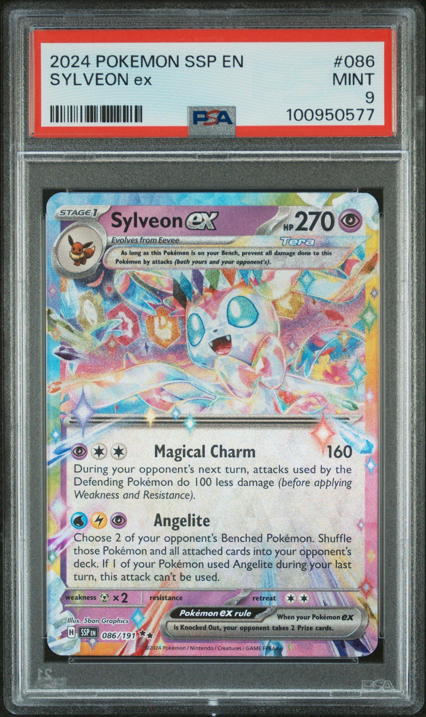 2024 Pokemon Ssp En-surging Sparks 086 Sylveon Ex PSA 9 Graded