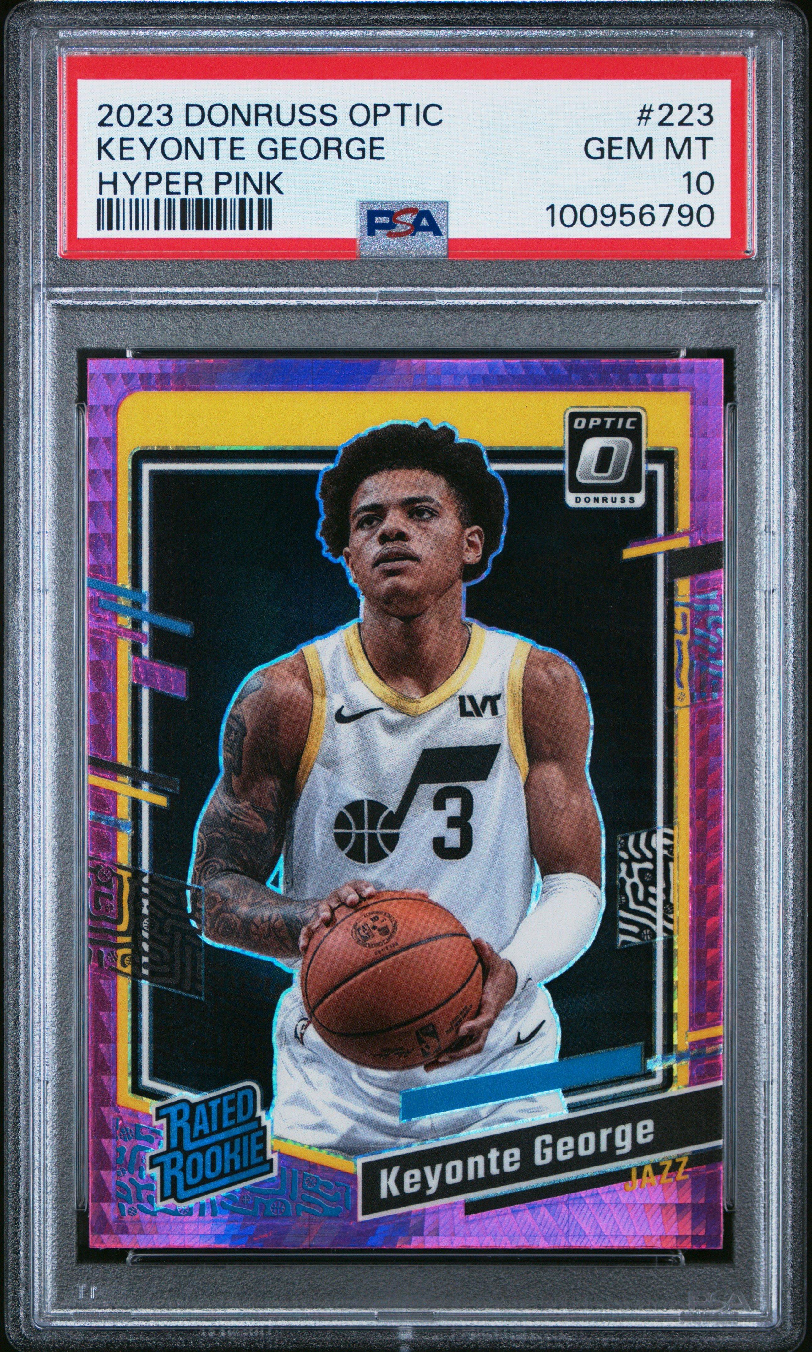 2023 Panini Donruss Optic 223 Keyonte George Hyper Pink PSA 10