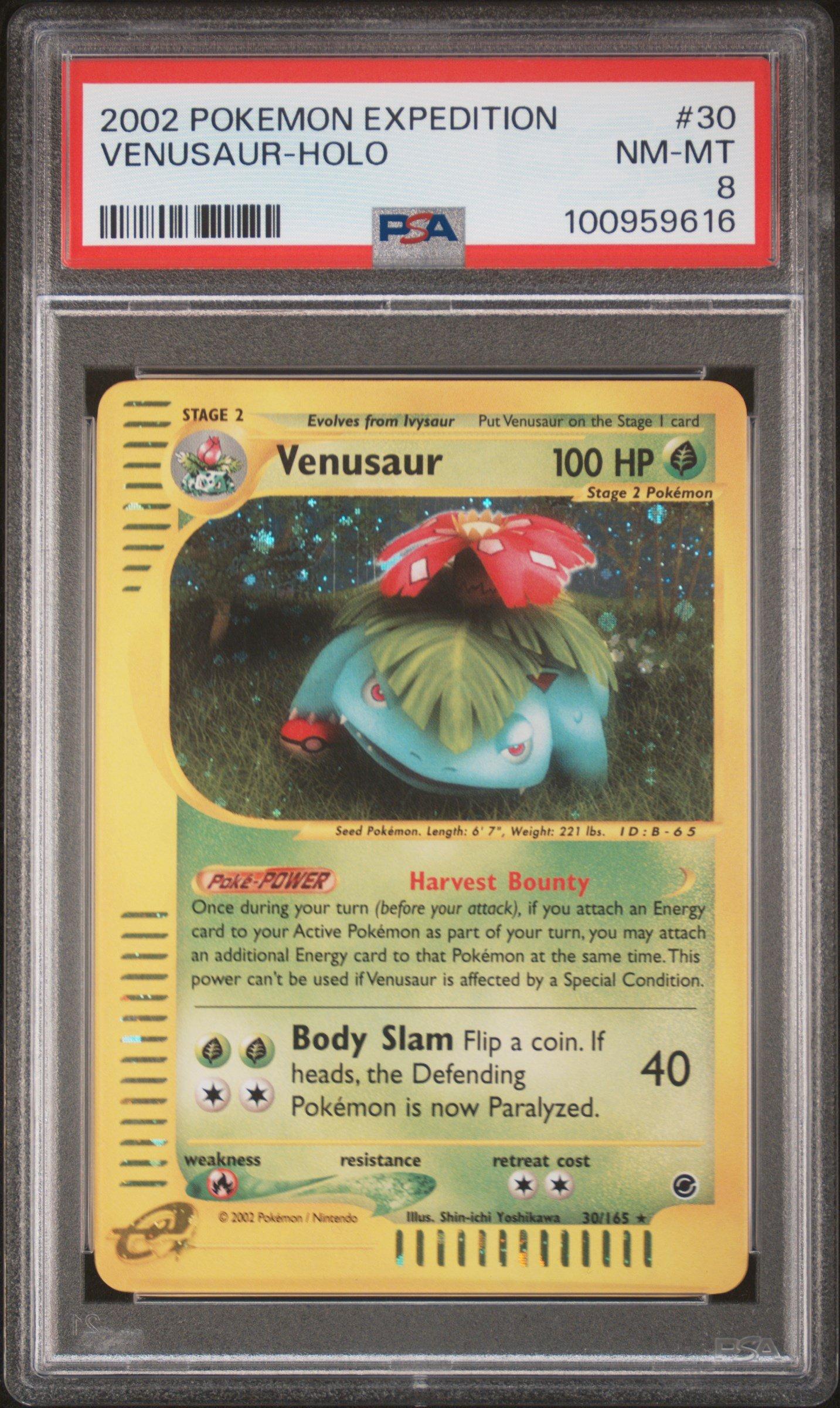 2002 Pokemon Expedition 30 Venusaur-holo PSA 8