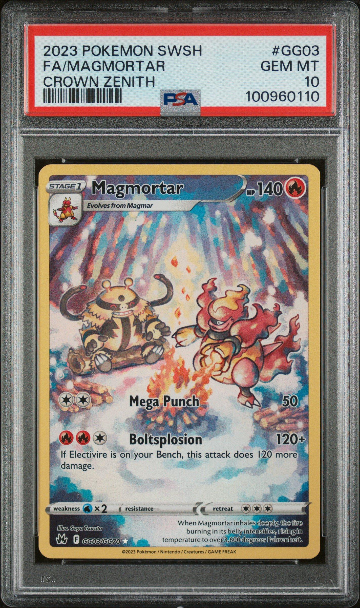 2023 Pokemon Sword And Shield Crown Zenith Gg03 Full Art/magmortar PSA