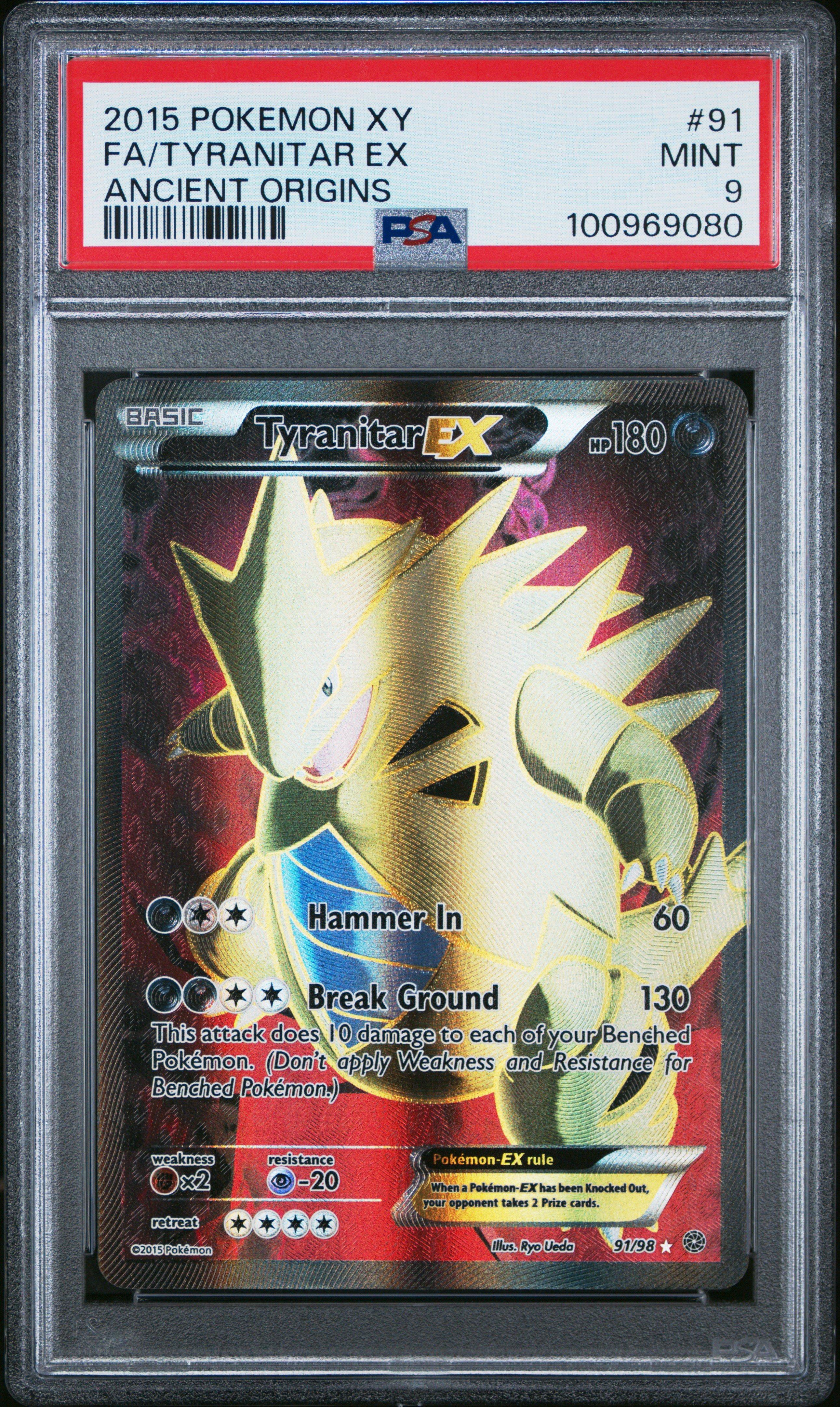 2015 Pokemon Xy Ancient Origins 91 Full Art/tyranitar Ex PSA
