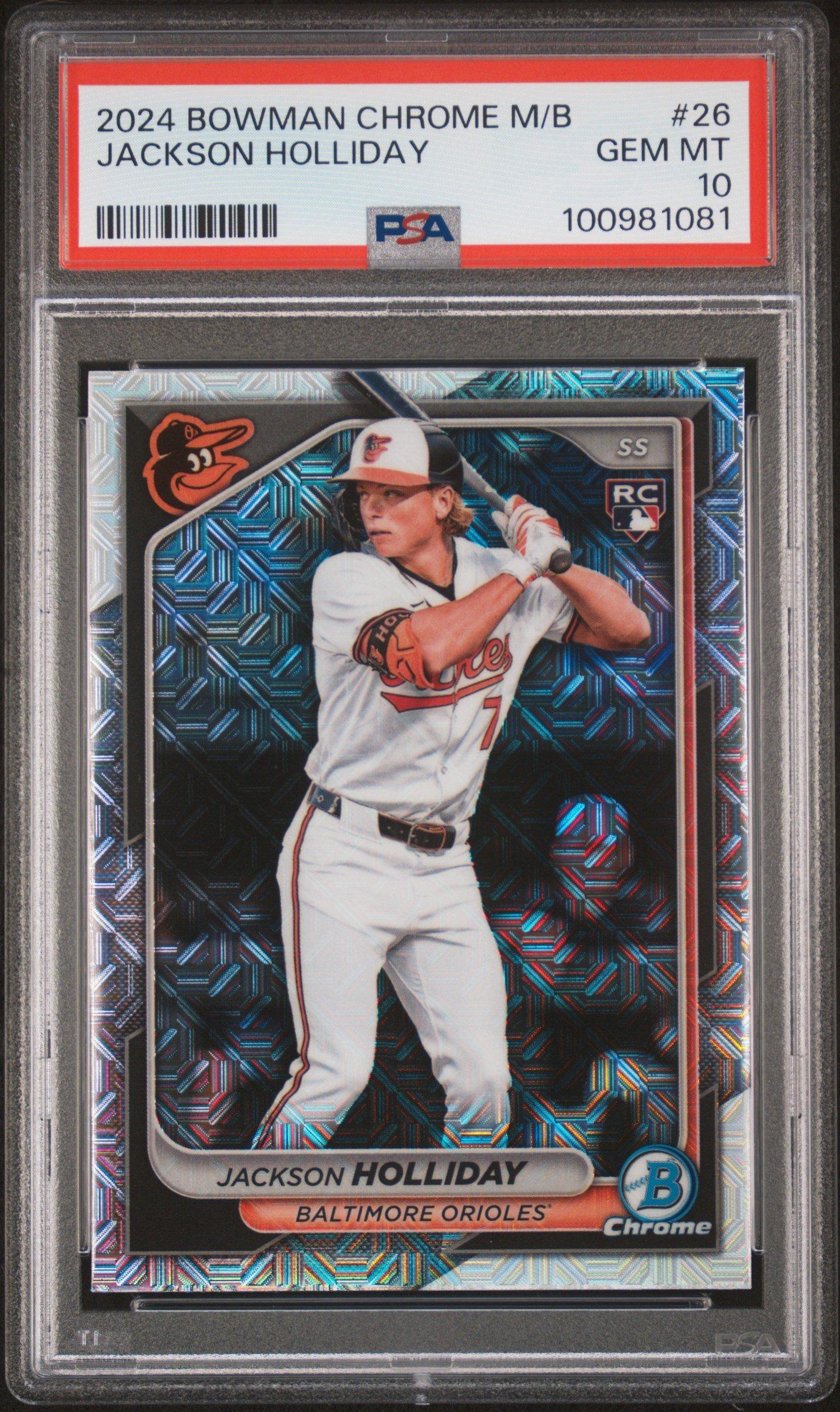 2024 Bowman Chrome Mega Box 26 Jackson Holliday PSA 10