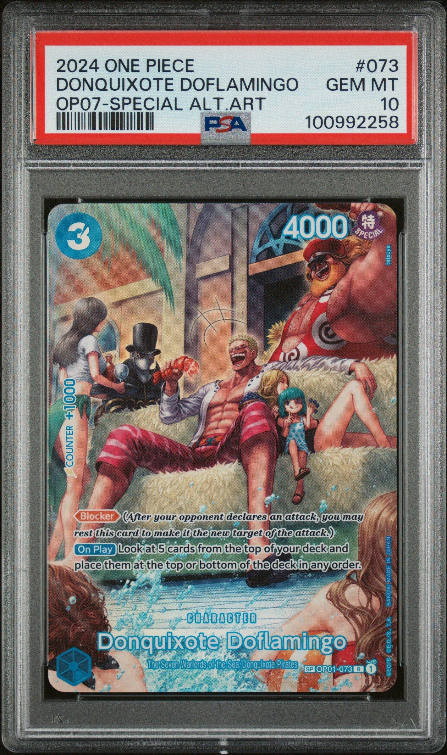 2024 One Piece Op07-500 Years In The Future 073 Donquixote Doflamingo Special Alternate Art PSA 10