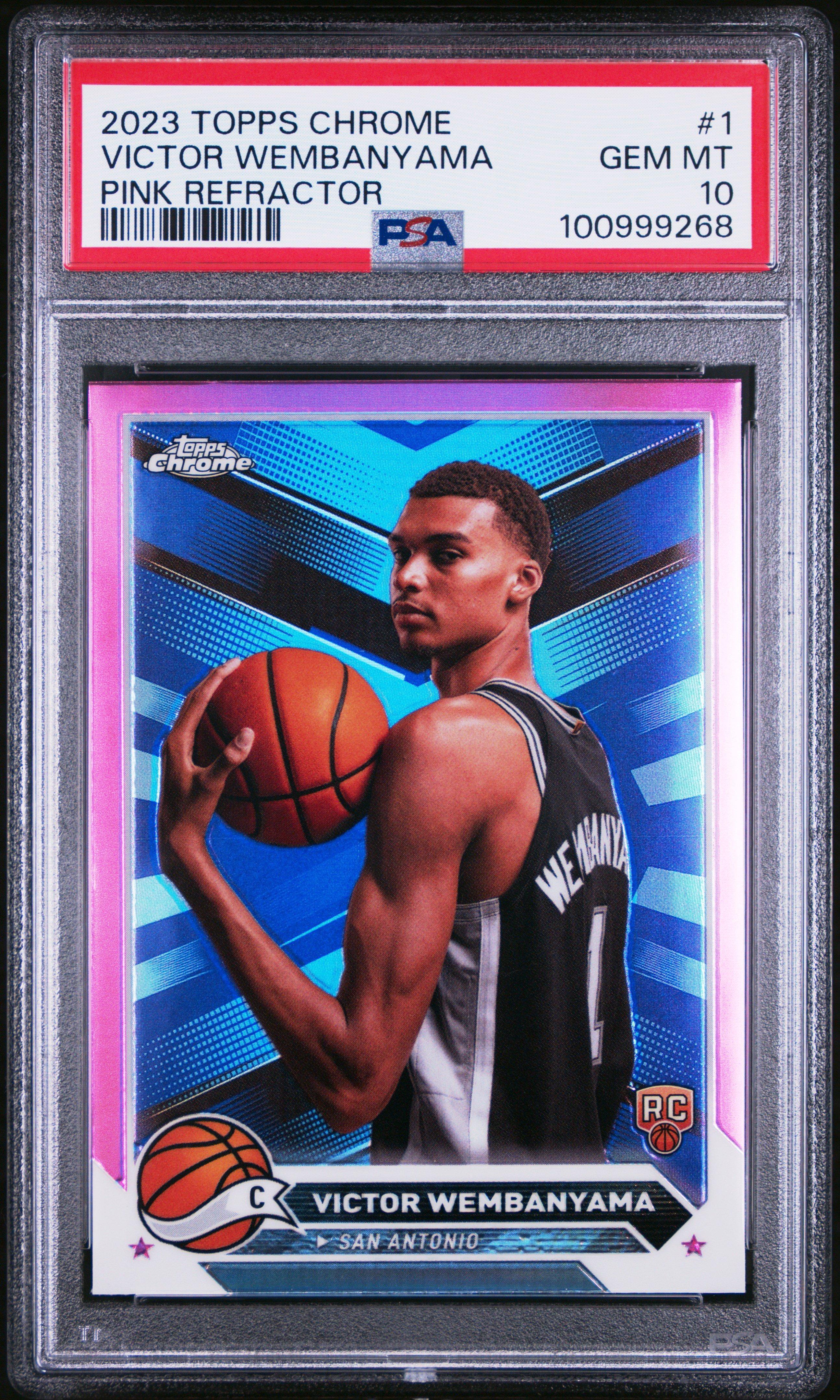 2023 Topps Chrome 1 Victor Wembanyama Pink Refractor PSA 10