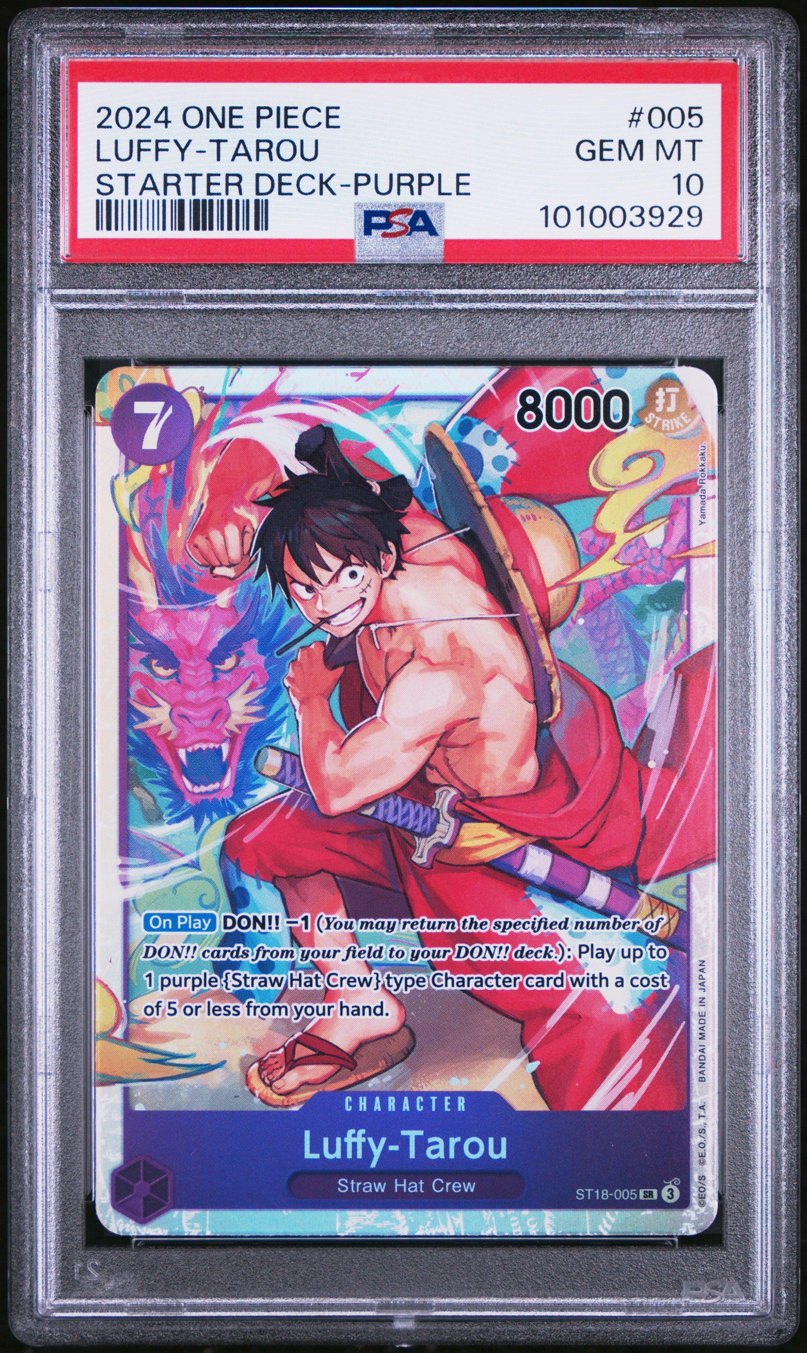 2024 One Piece Starter Deck St18-purple Monkey D. Luffy 005 Luffy-tarou PSA 10