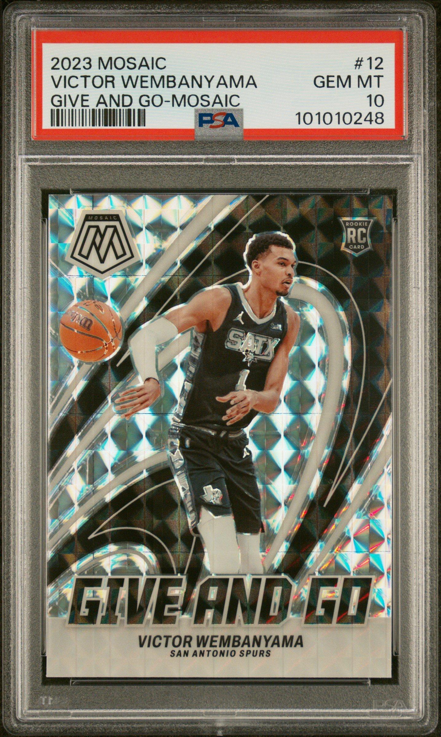 2023 Panini Mosaic Give And Go 12 Victor Wembanyama Mosaic PSA 10