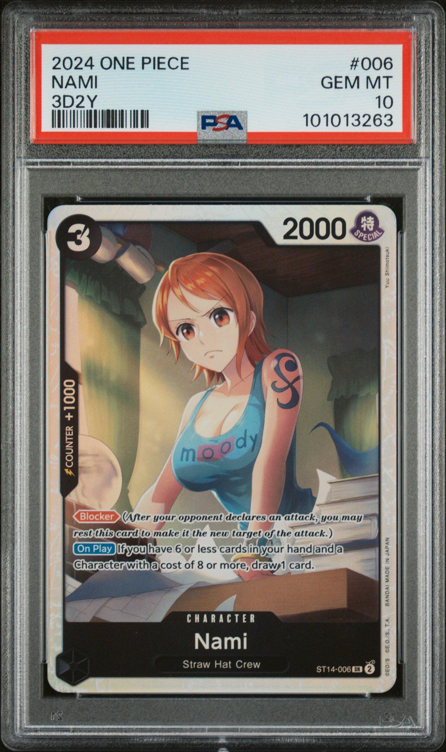 2024 One Piece Starter Deck St14-3d2y 006 Nami PSA 10