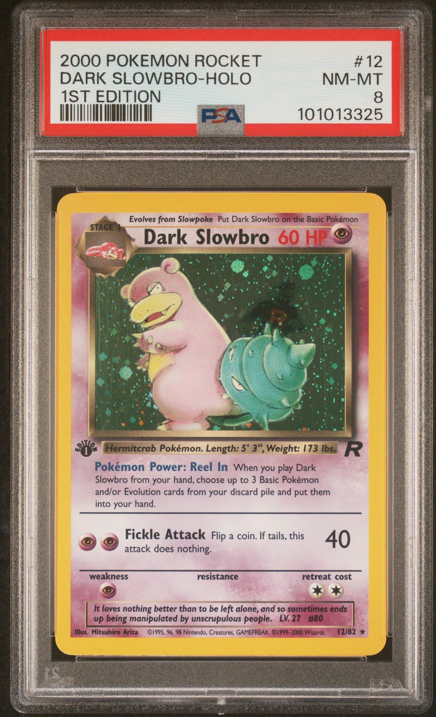 2000 Pokemon Rocket 12 Dark Slowbro-holo 1st Edition PSA 8 Graded