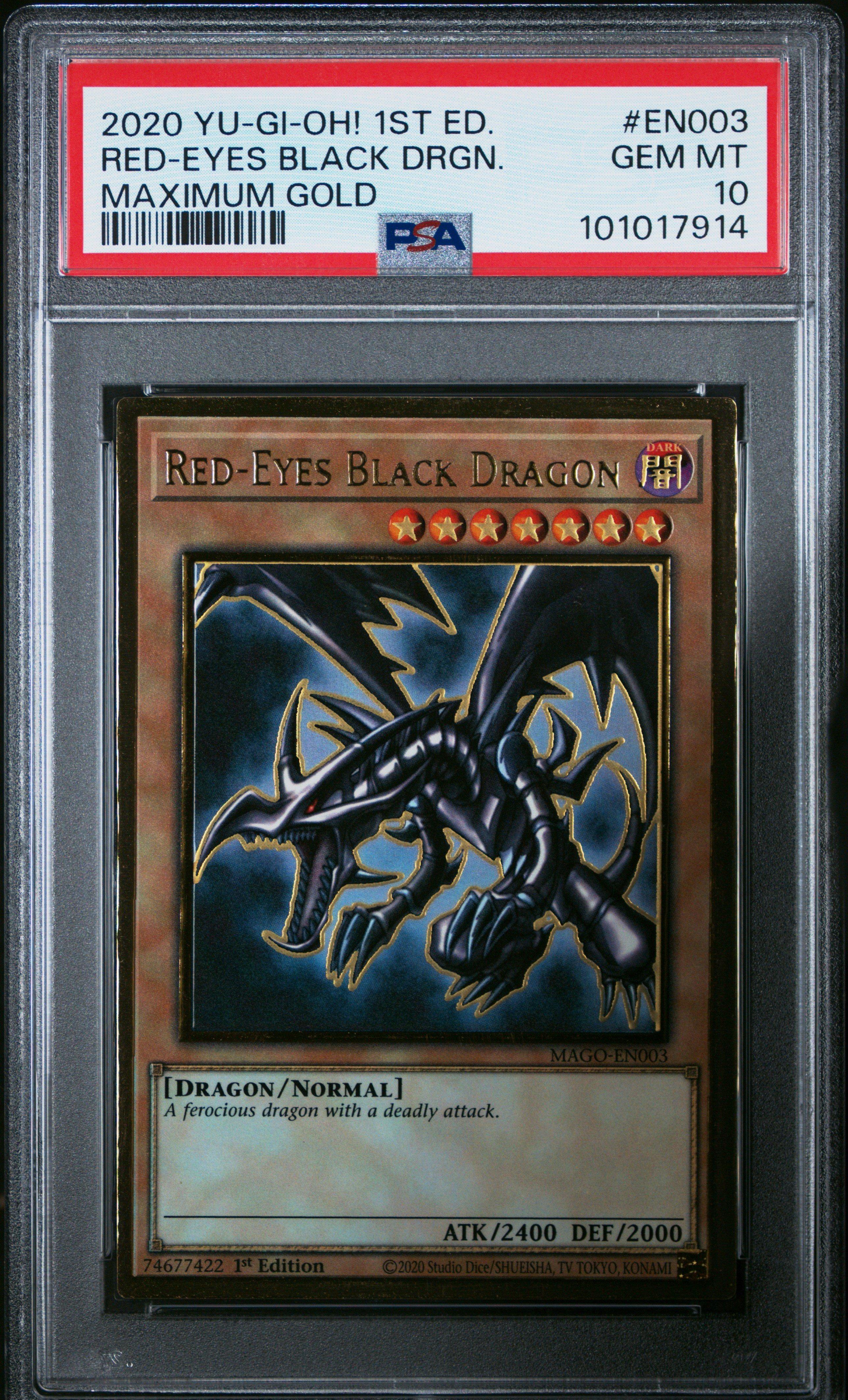 2020 Yu-gi-oh! Maximum Gold En003 Red-eyes Black Dragon 1st Edition PSA