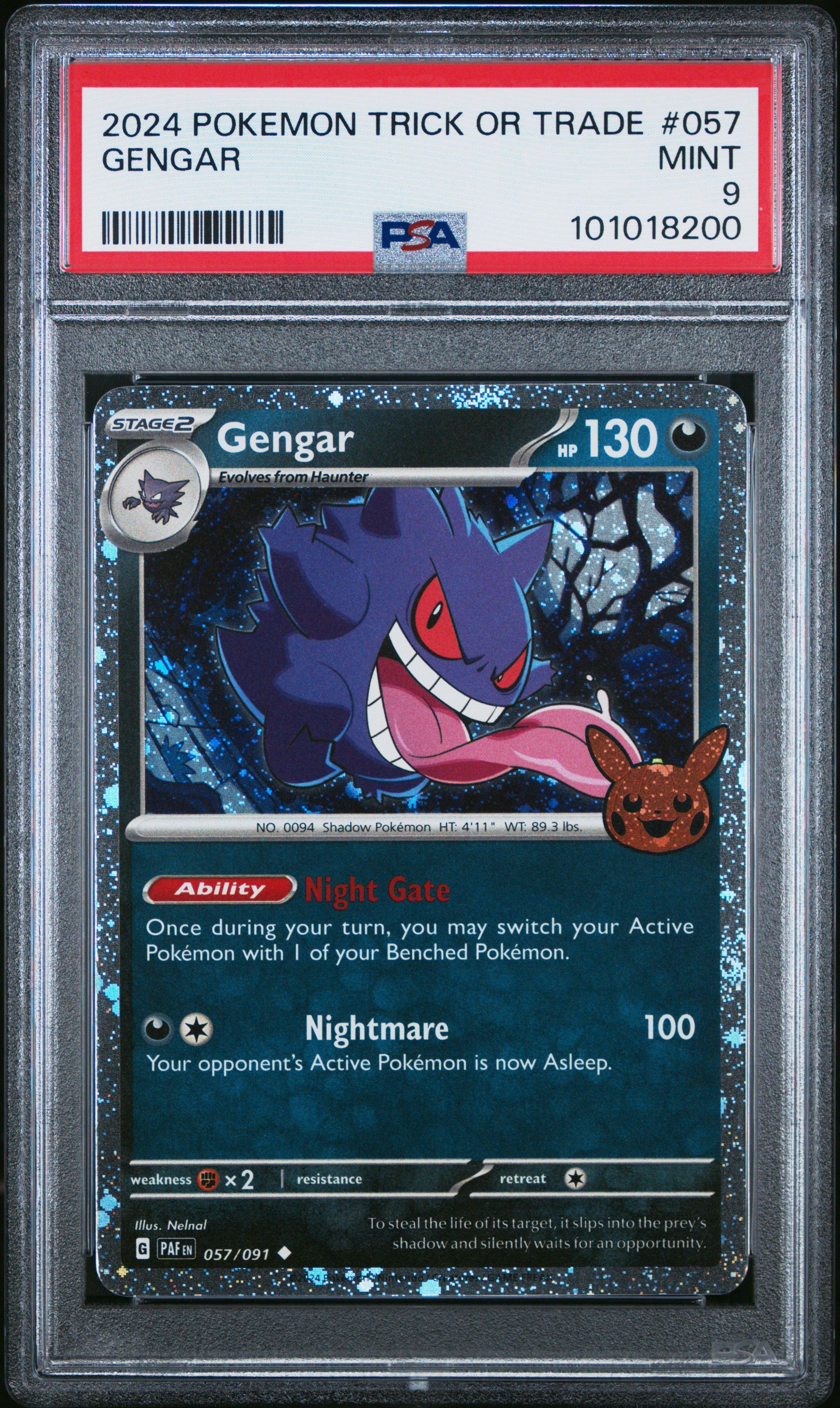 2024 Pokemon Trick Or Trade 057 Gengar PSA 9 Graded Card | GameStop