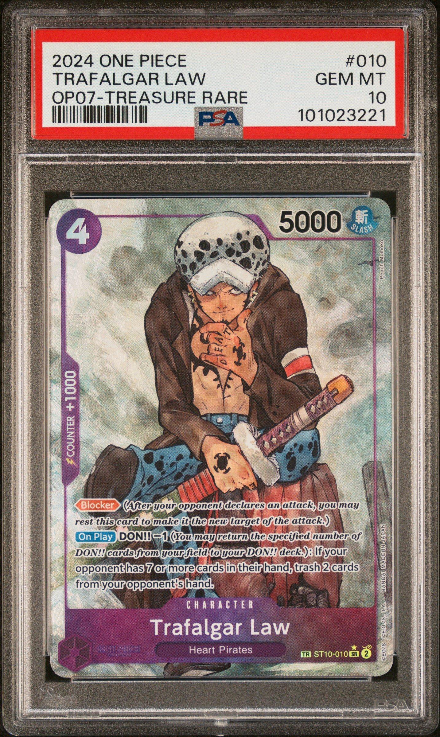 2024 One Piece Op07-500 Years In The Future 010 Trafalgar Law Treasure Rare PSA 10